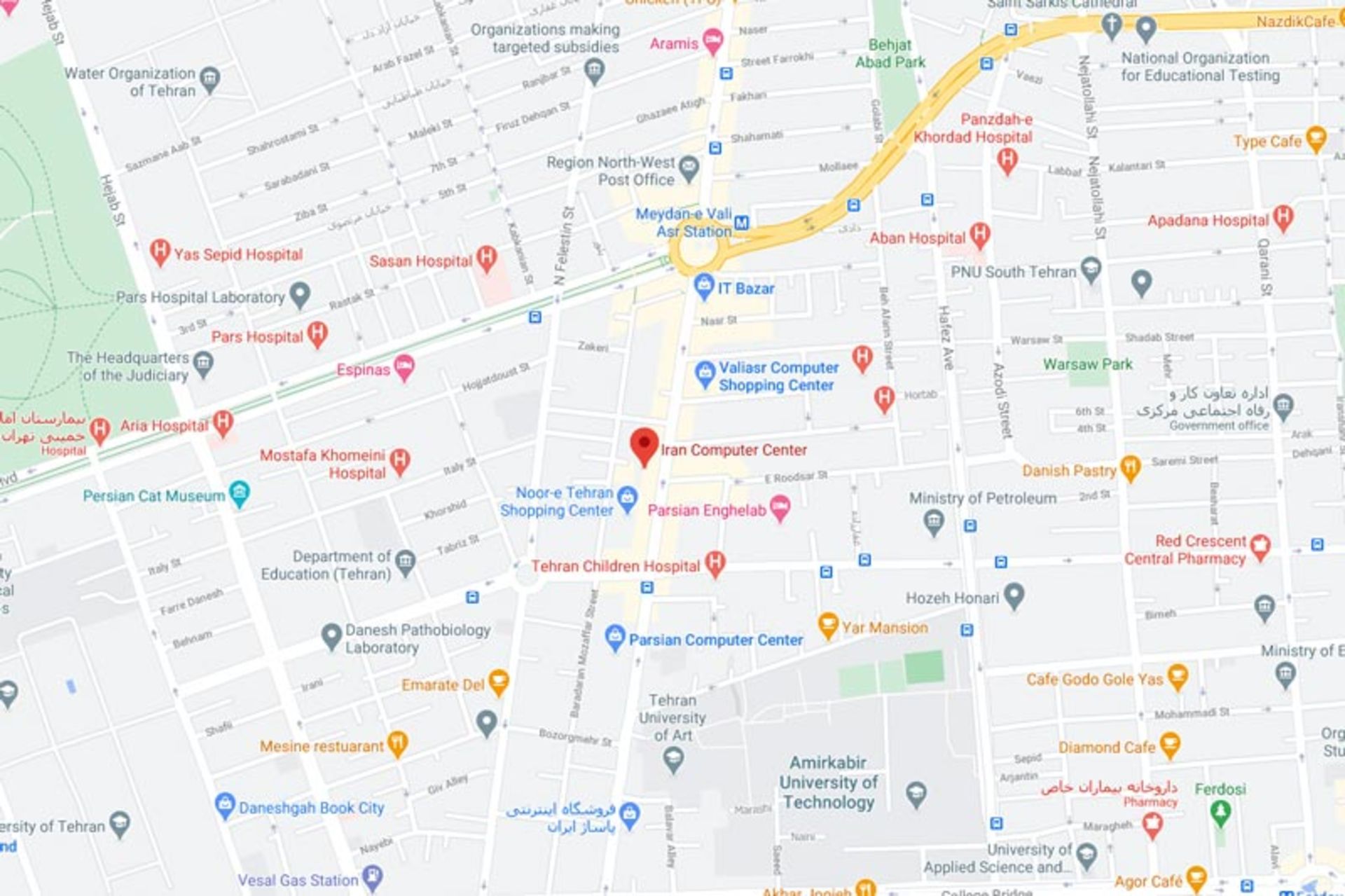 موقعیت جغرافیایی مرکز کامپیوتر ایران