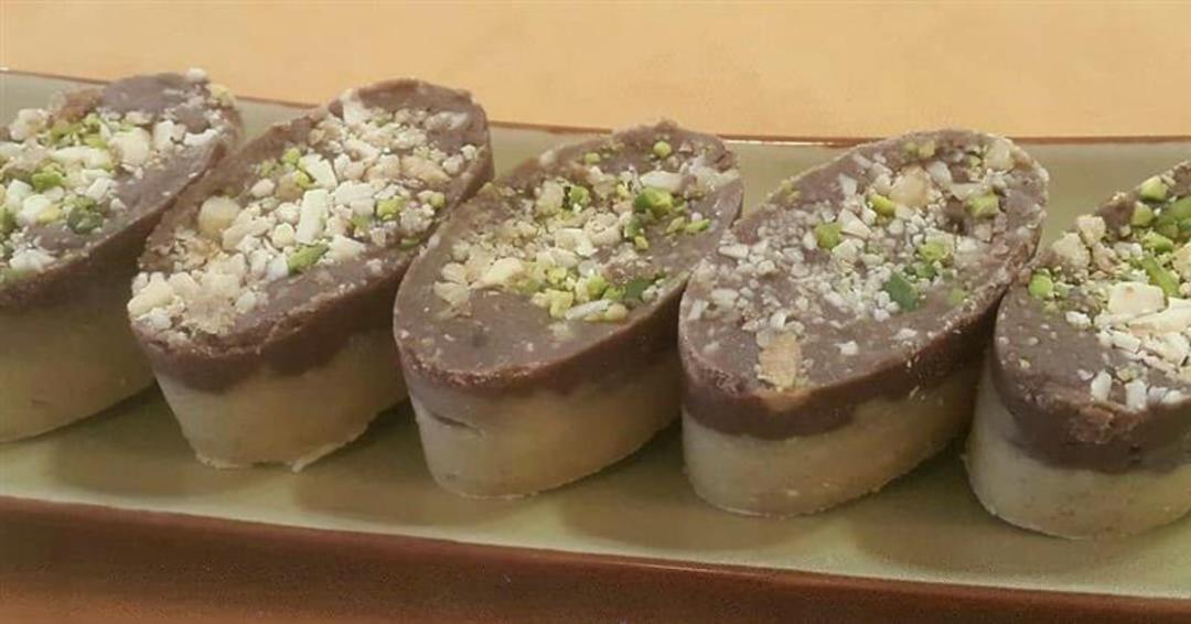 طرز تهیه حلوا دو رنگ