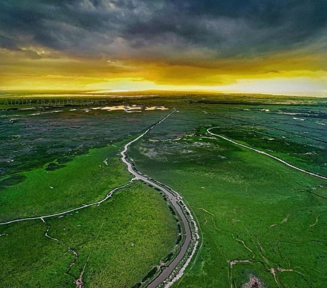 تصویر هوایی تالاب انزلی