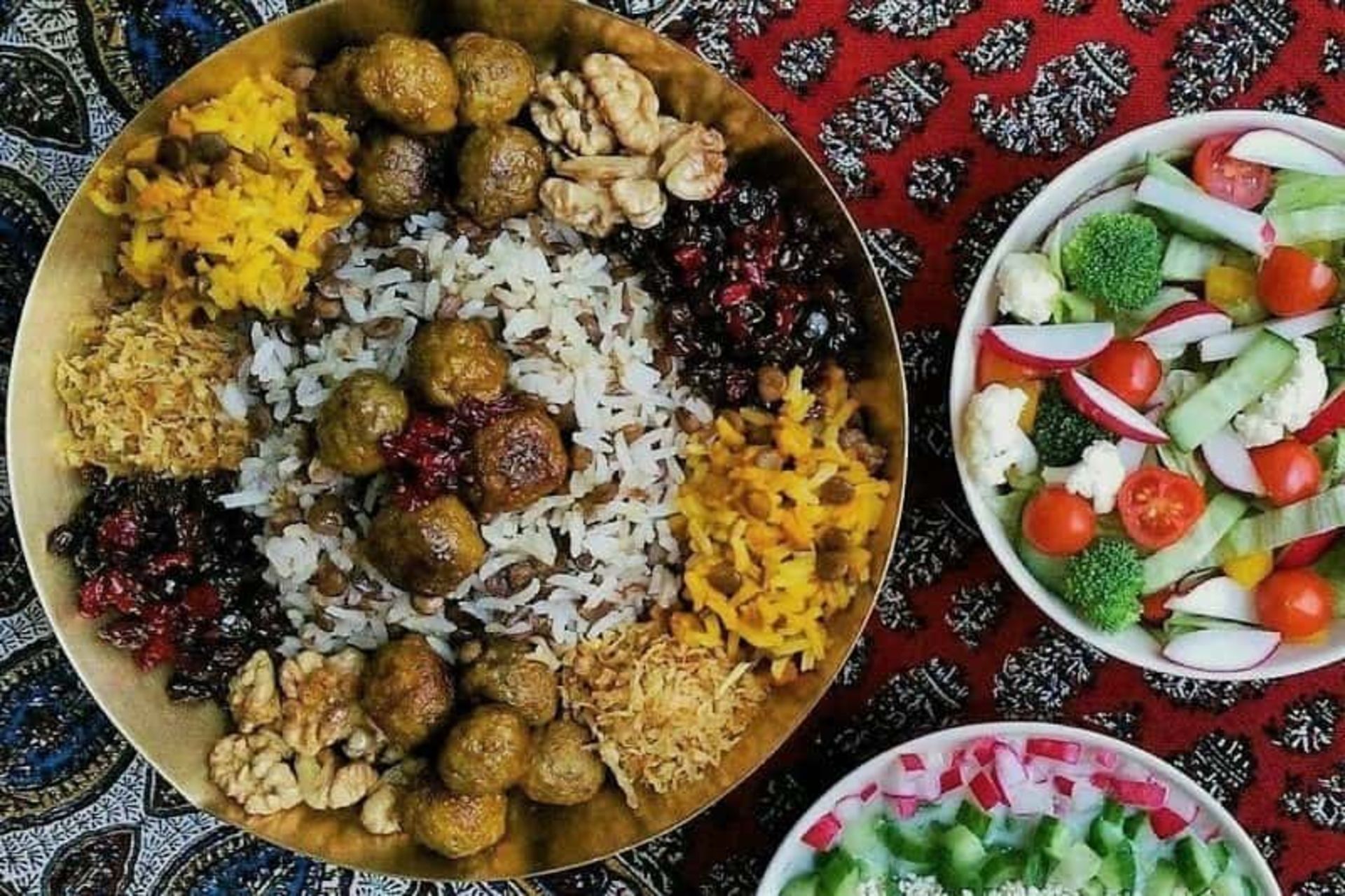 عدس پلو با گوشت