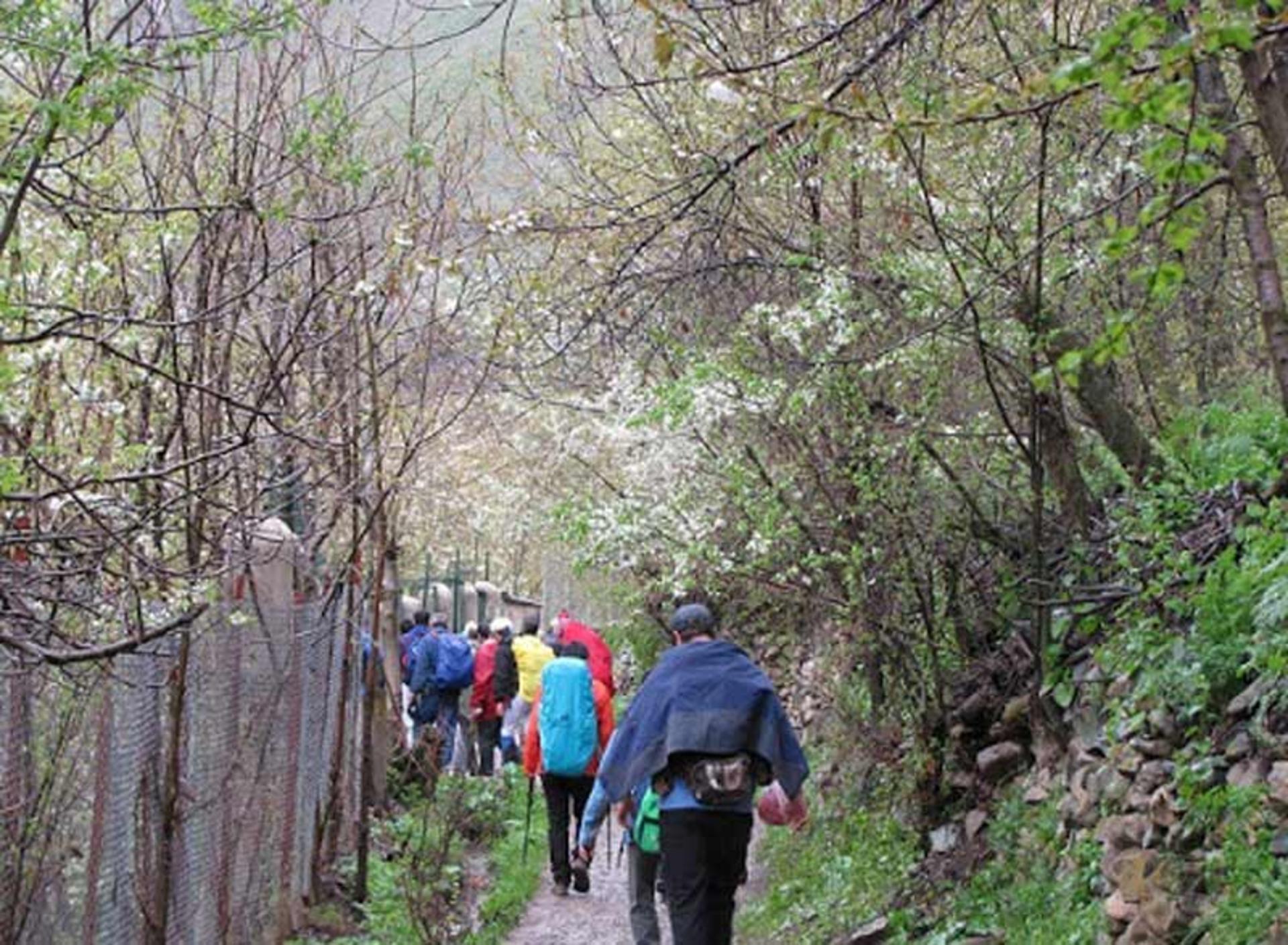 کوهنوردان در مسیر روستای شکرآب در نزدیکی آهار