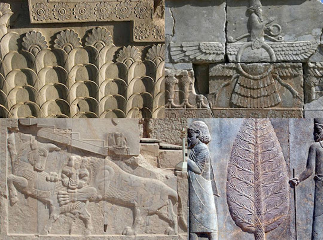 دیوار نگاره های هخامنشی با طرح های مختلف