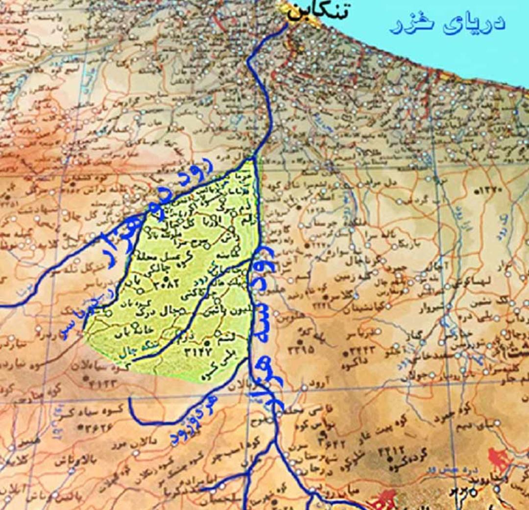 نقشه جاده و جنگل های دو هزار و سه هزار