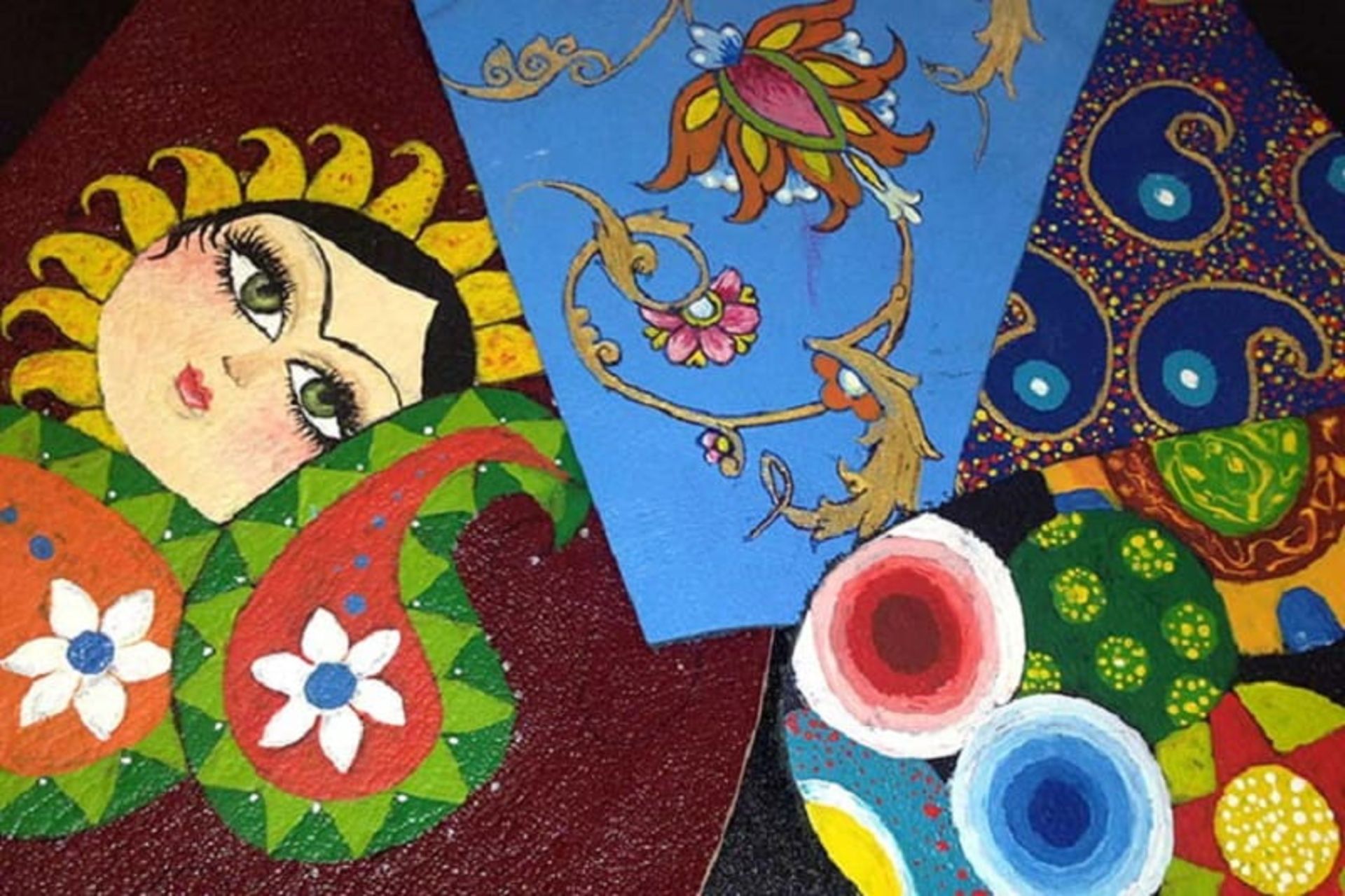 نقاشی روی پارچه چرمی