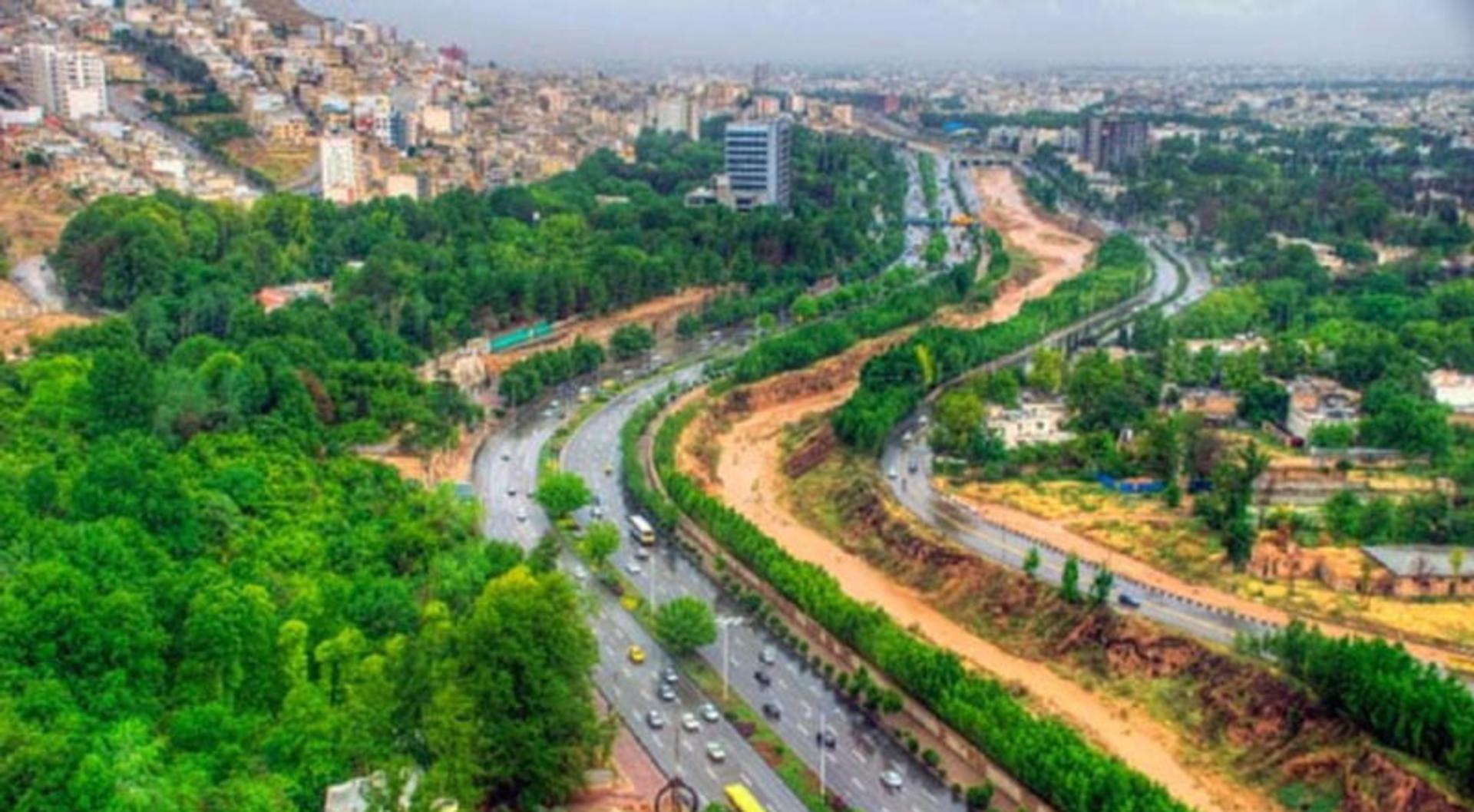محله قصر دشت شیراز از نمای بالا