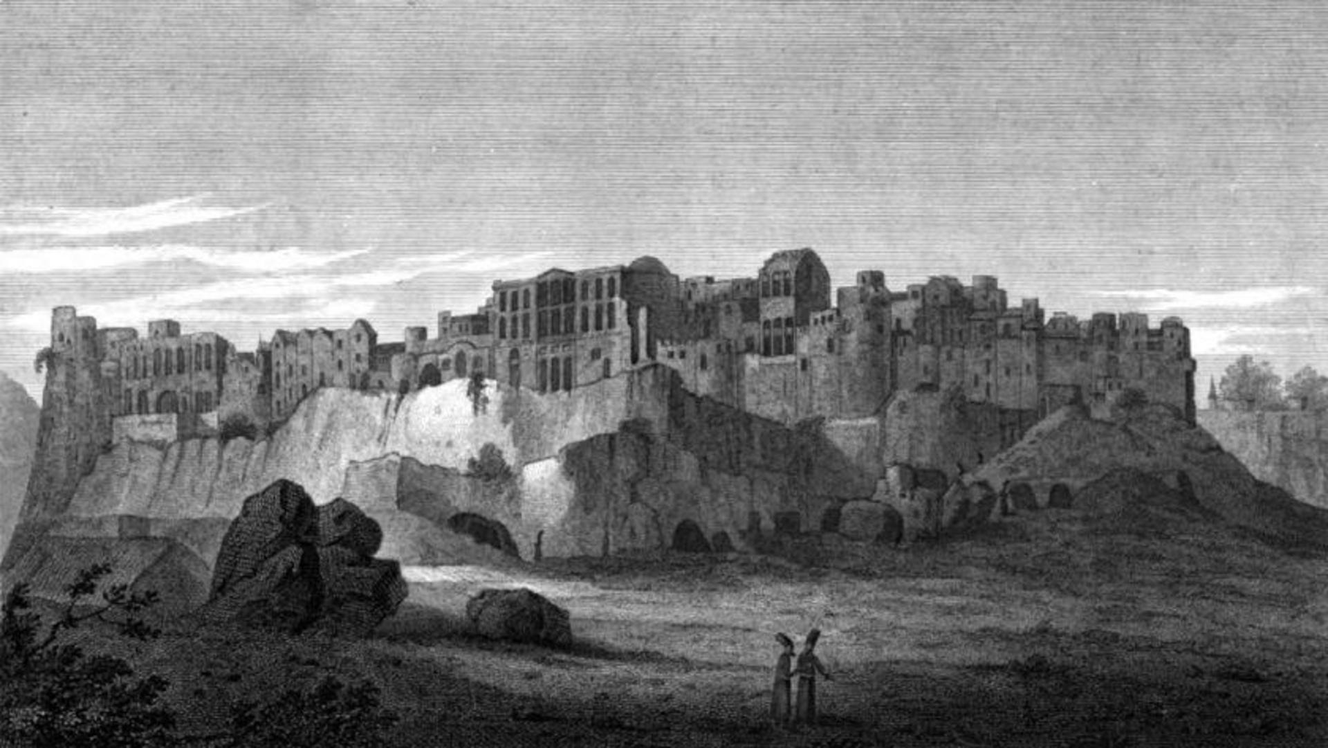 نقاشی قلعه ایزدخواست از جام ملکوم