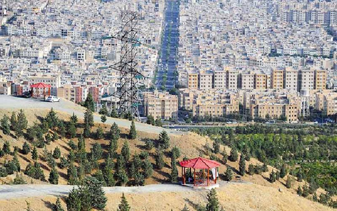 چشم انداز منطقه ۲۲ تهران از پارک لتمال 