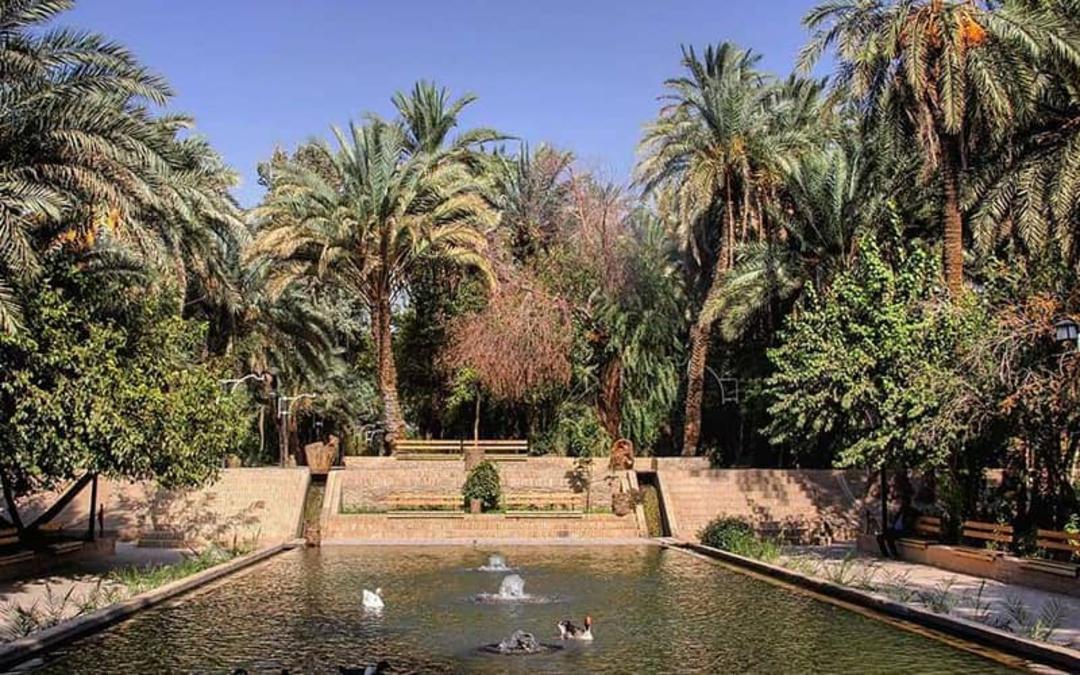 درختان متنوع گرمسیری و سردسیری در باغ گلشن طبس