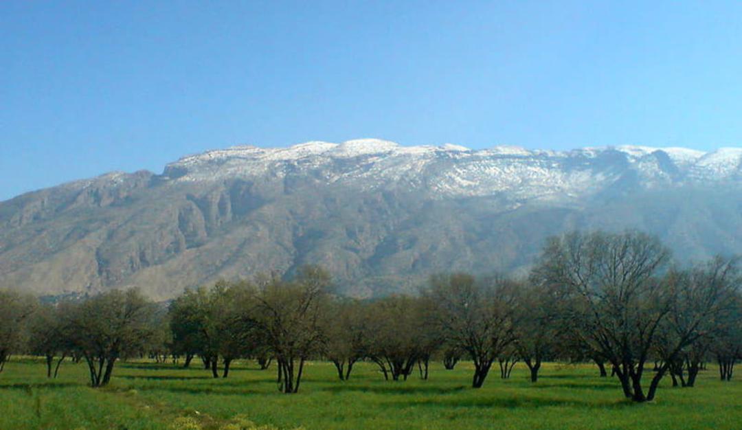 دشت برم کازرون از نمای دور پای کوه زاگرس