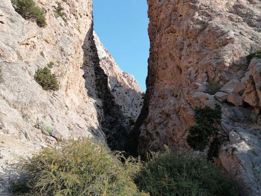 تنگه ای با صخره های بلند