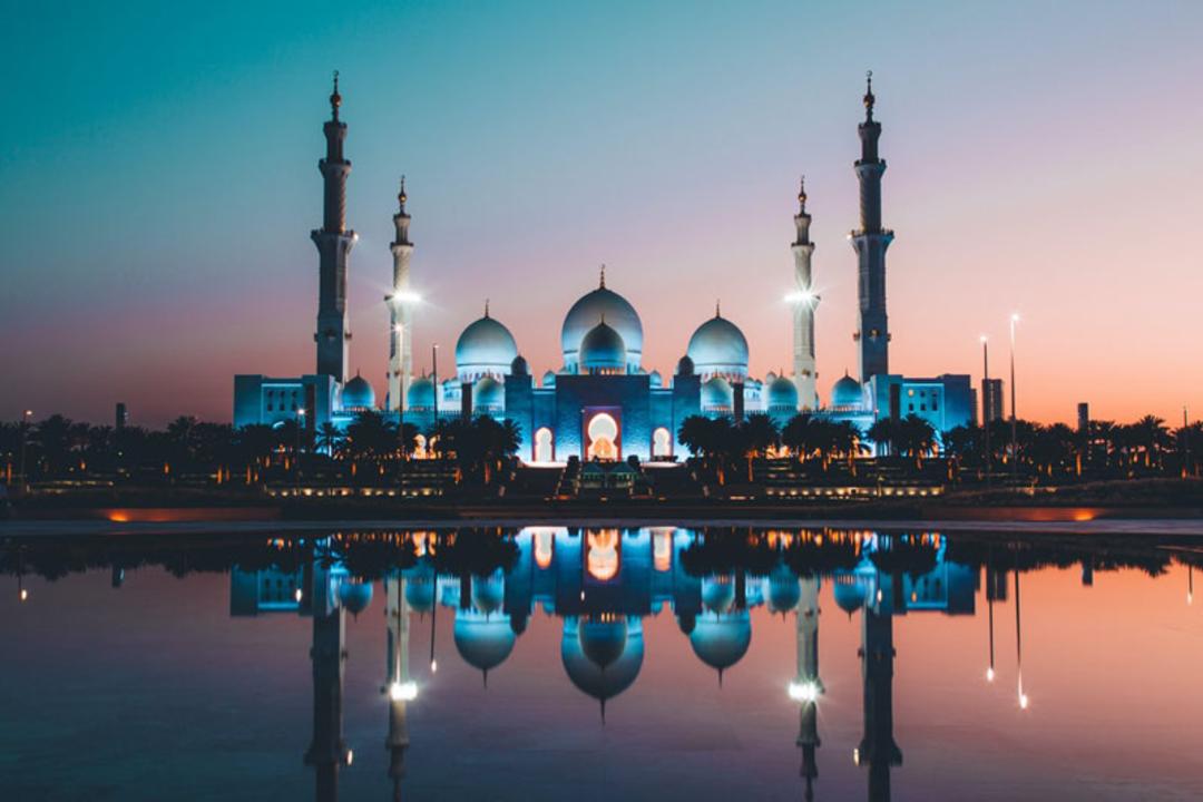 مسجد شیخ زاید در شب