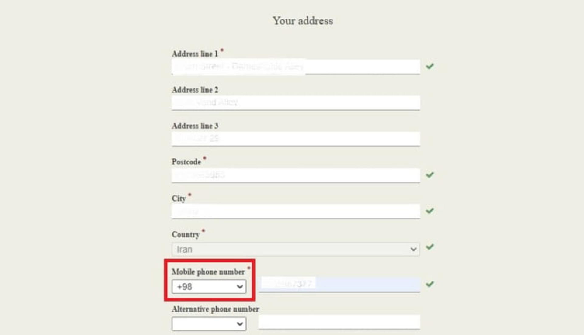 صفحه وارد کردن اطلاعات شخصی برای درخواست خرید بلیت جام جهانی در سایت فیفا