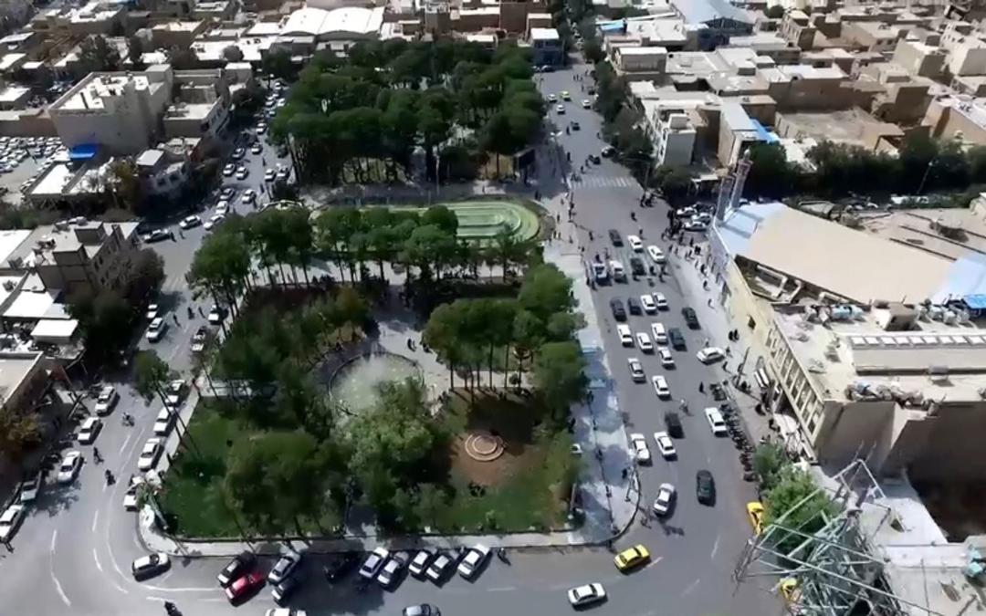عکس هوایی از میدان امام خمینی نجف آباد