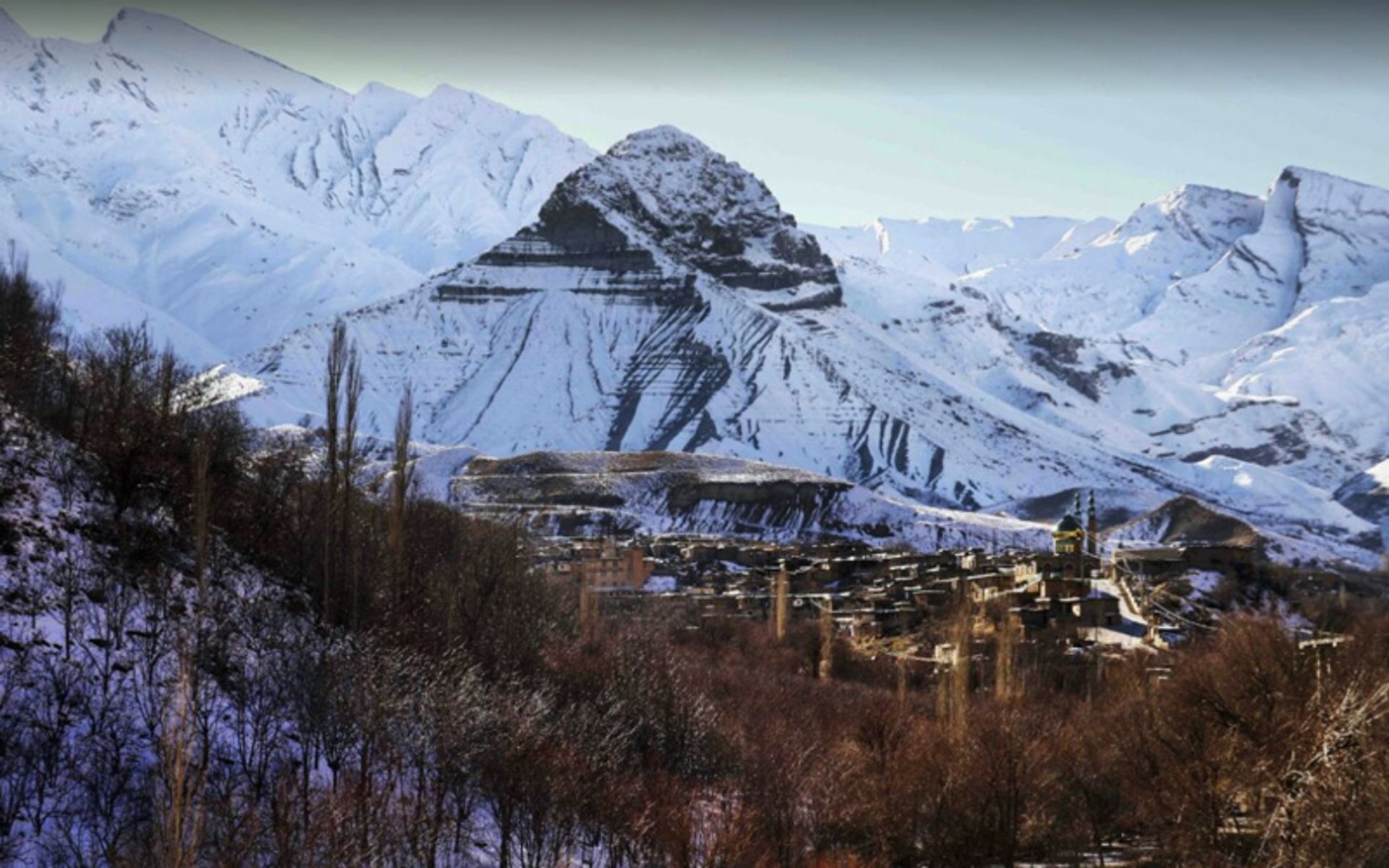 منظره برفی روستای خفر