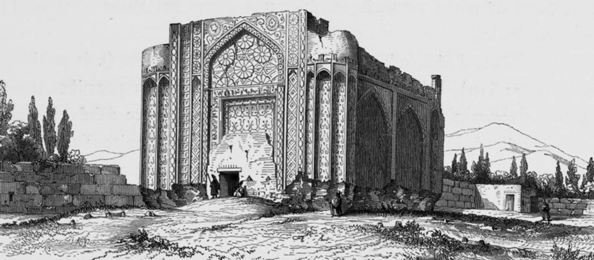 نقاشی قدیمی از گنبد علویان