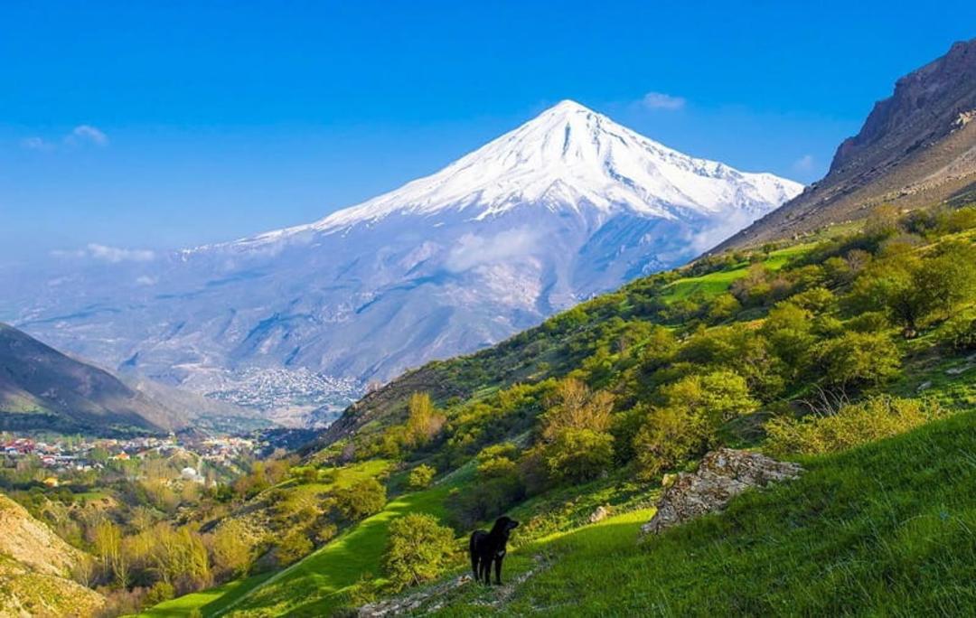 دشت آزو و چشم انداز قله دماوند