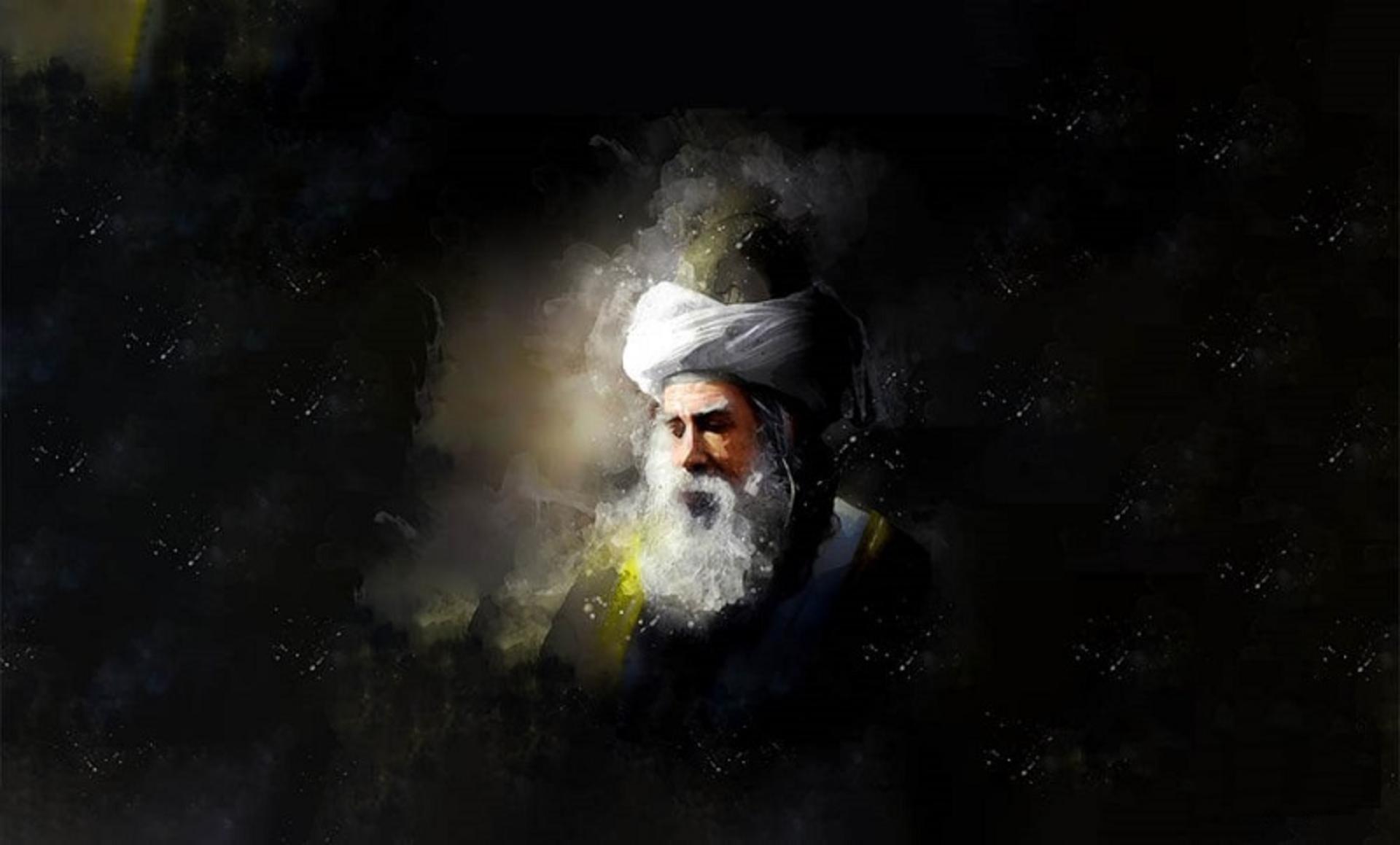 نقاشی چهره مولانا