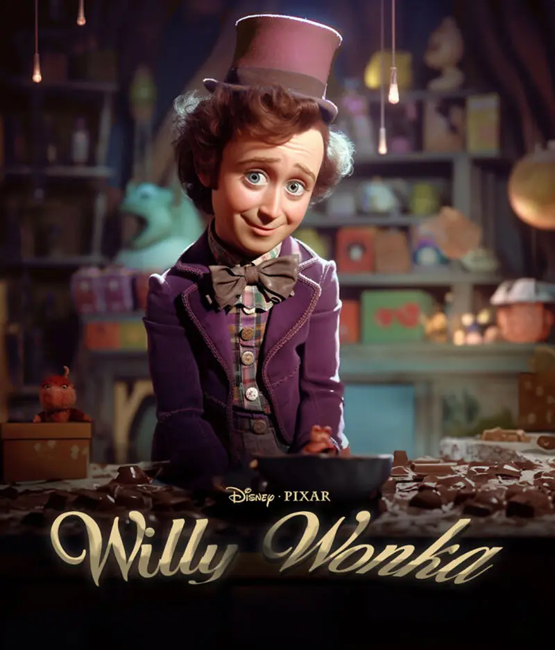 پوستر فیلم Charlie and the Chocolate Factory به سبک پیکسار