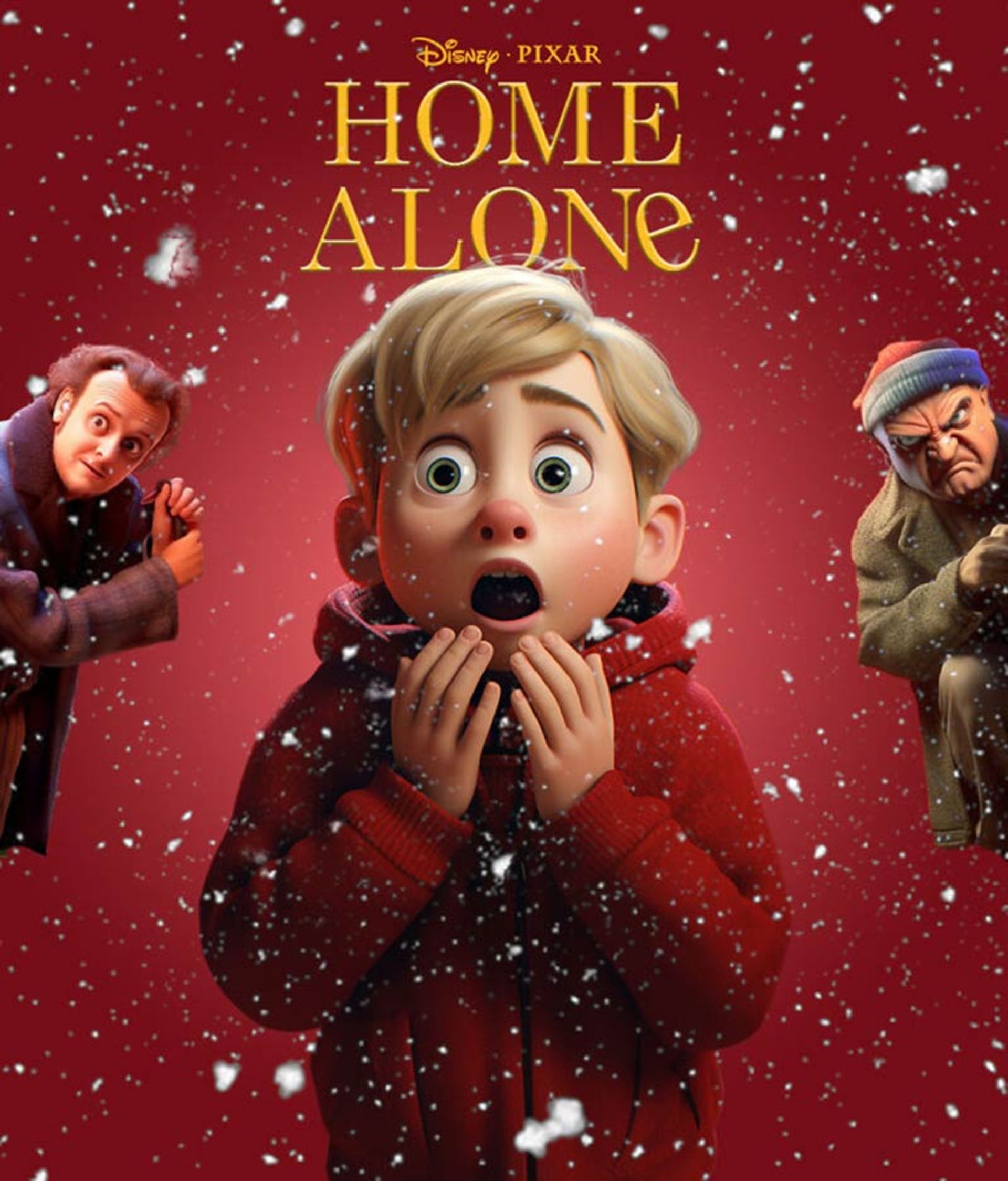 طراحی پوستر فیلم  Home Alone به سبک پیکسار