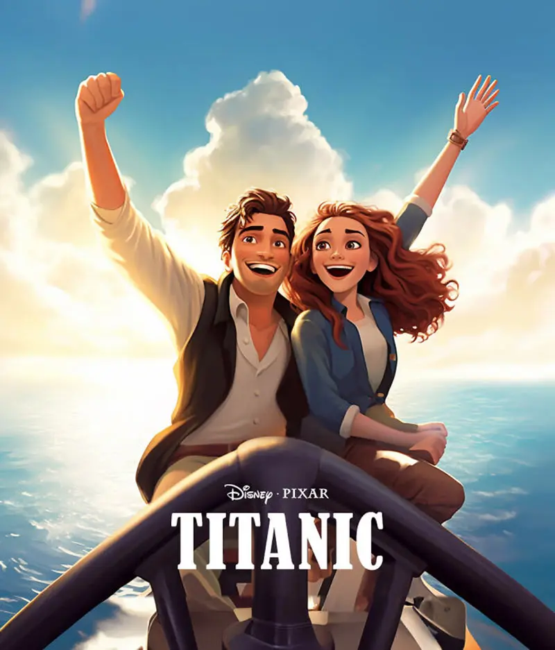 پوستر فیلم Titanic به سبک پیکسار