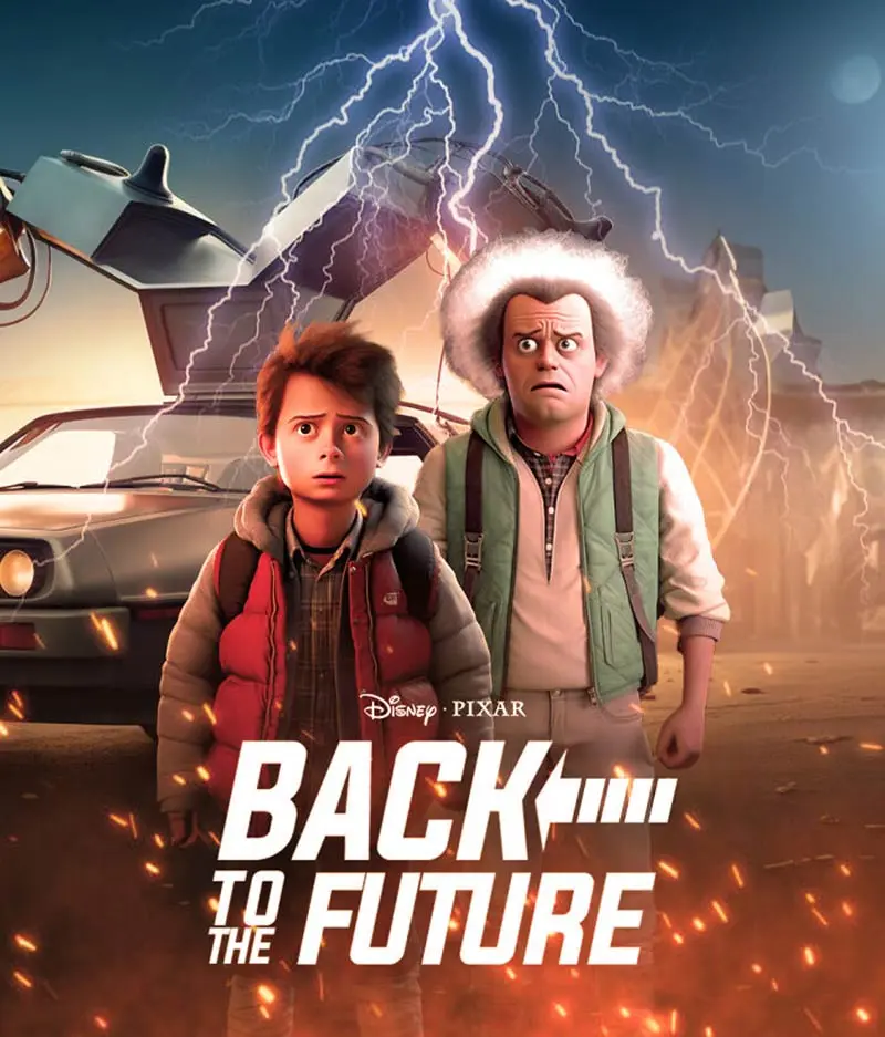 پوستر فیلم Back To The Future به سبک پیکسار