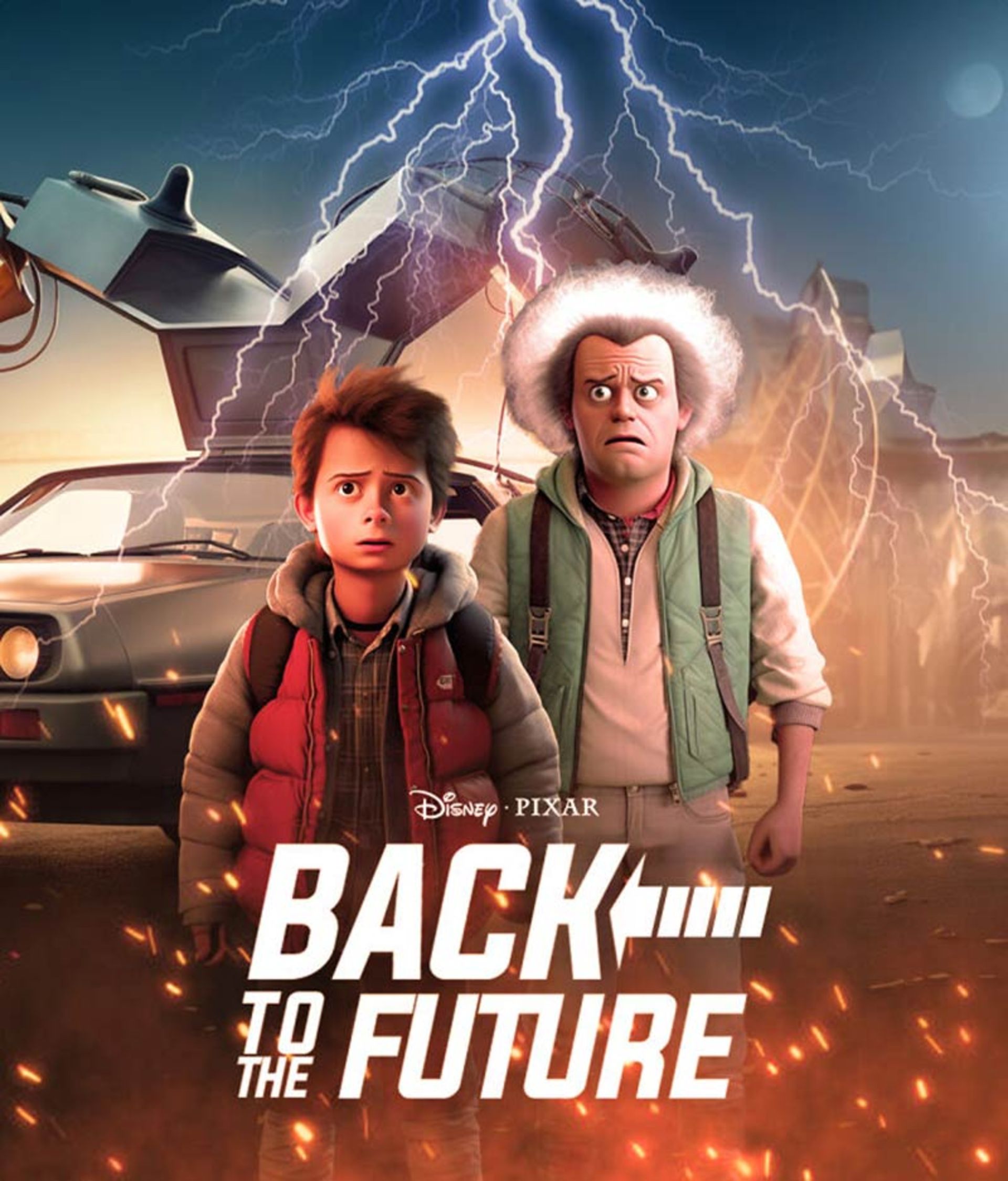 پوستر فیلم Back To The Future به سبک پیکسار