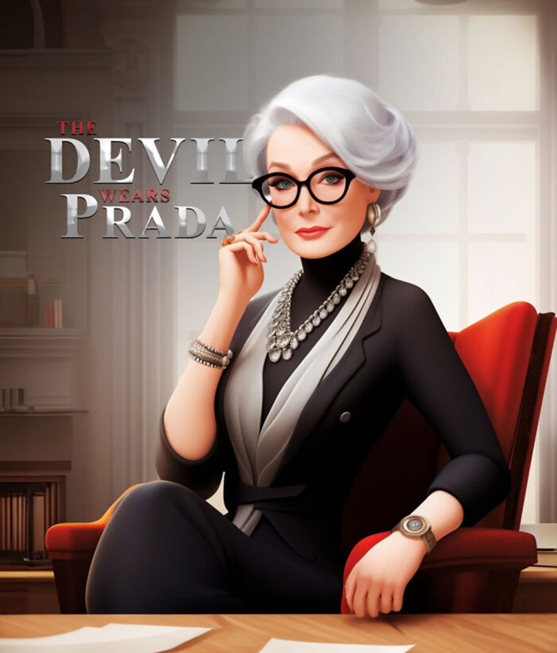 پوستر فیلم The Devil Wears Prada به سبک پیکسار