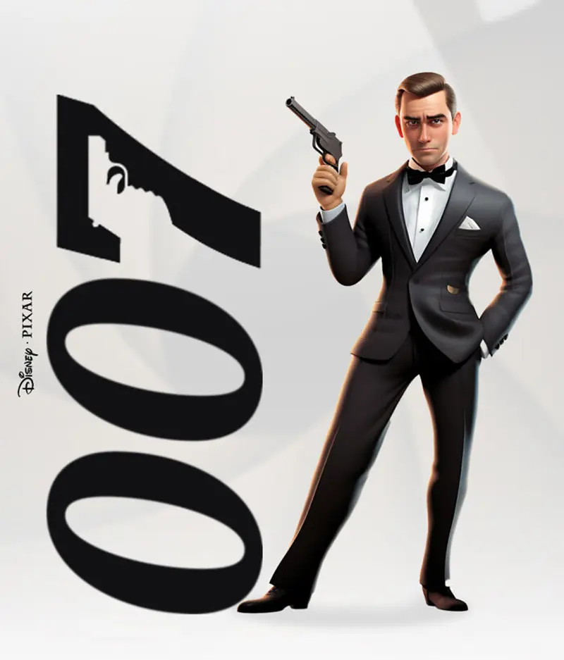پوستر فیلم James Bond به سبک پیکسار
