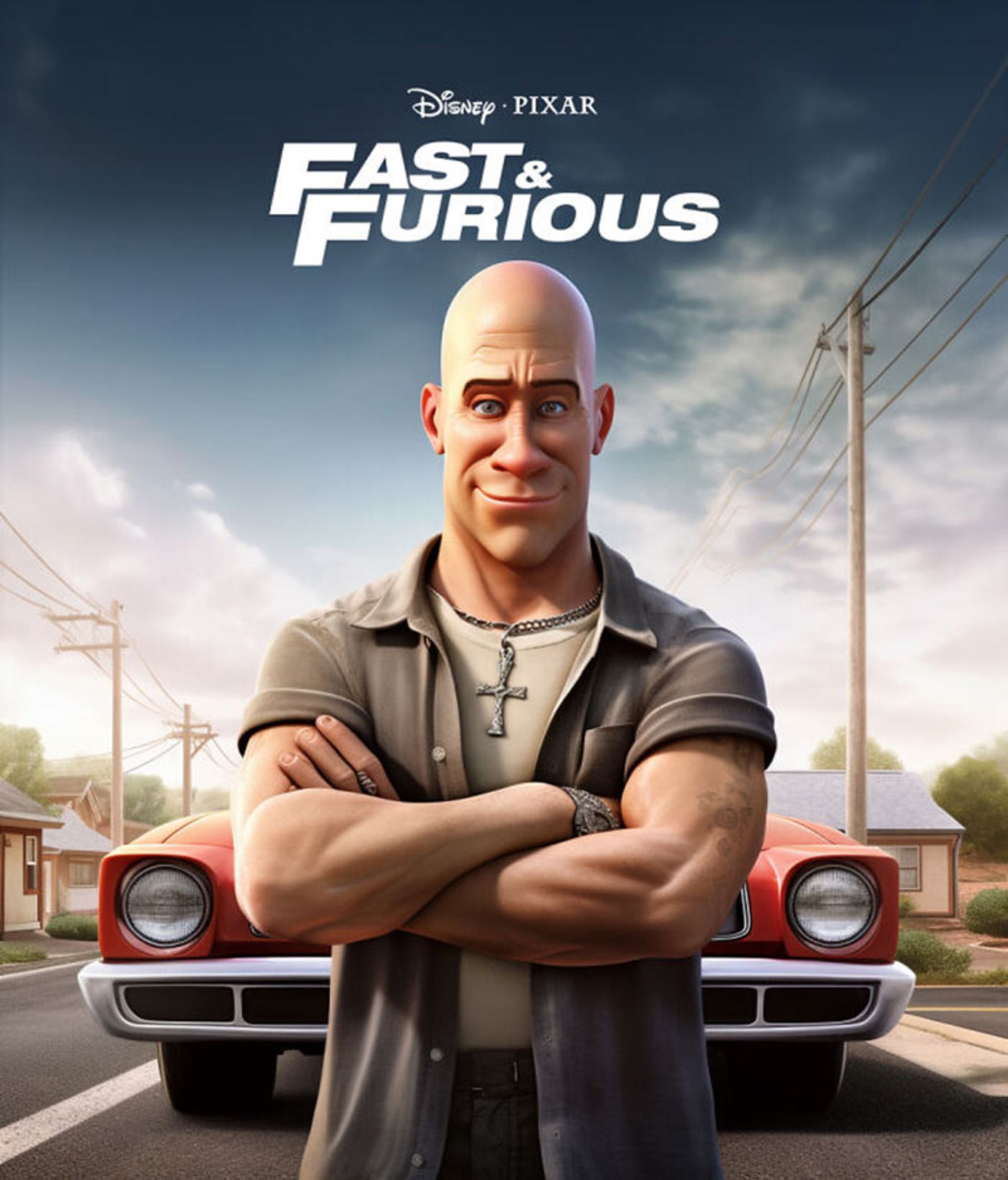پوستر فیلم Fast & Furious به سبک پیکسار
