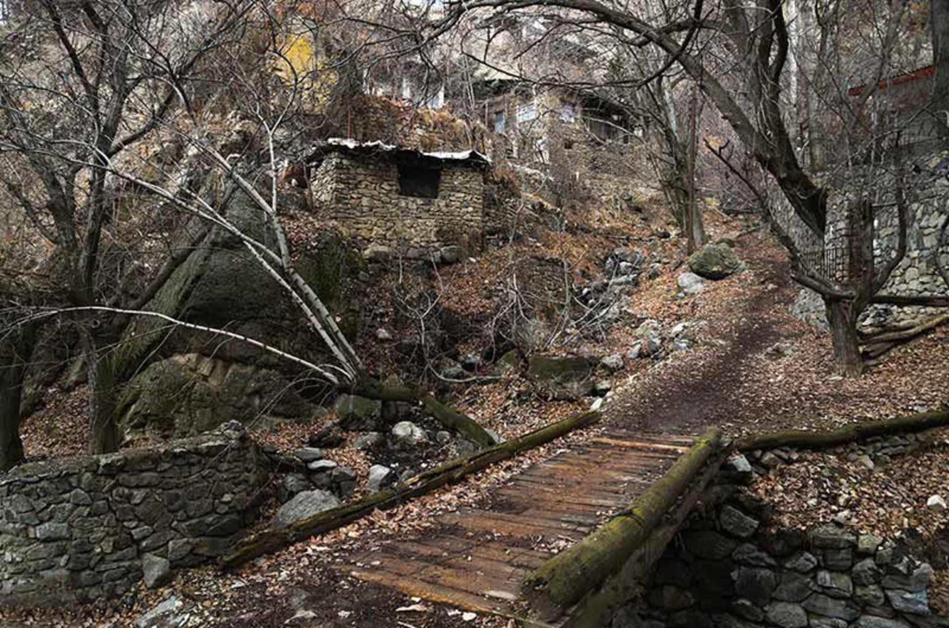 پل چوبی در واریان؛ منبع عکس: خبرگزاری تسنیم؛ عکاس: محمدصادق نیک گستر