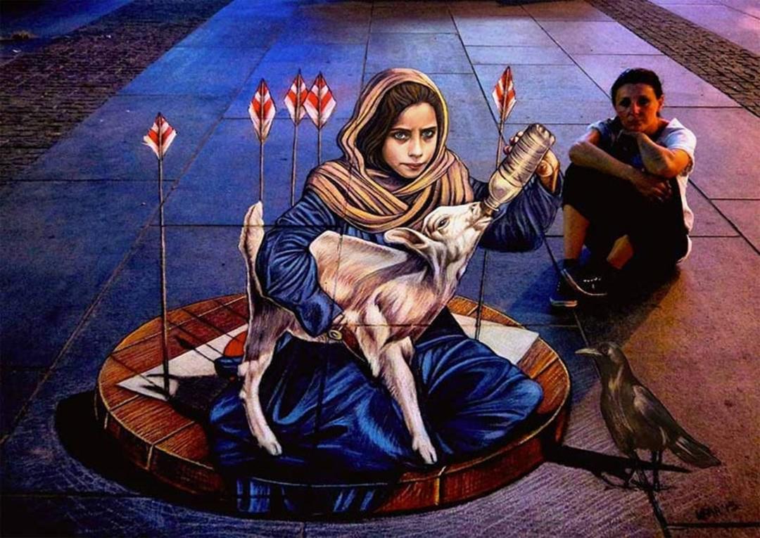 نقاشی صلح با نگاهی به تهدید صلح در سارایوو؛ اثر Vera Bugati