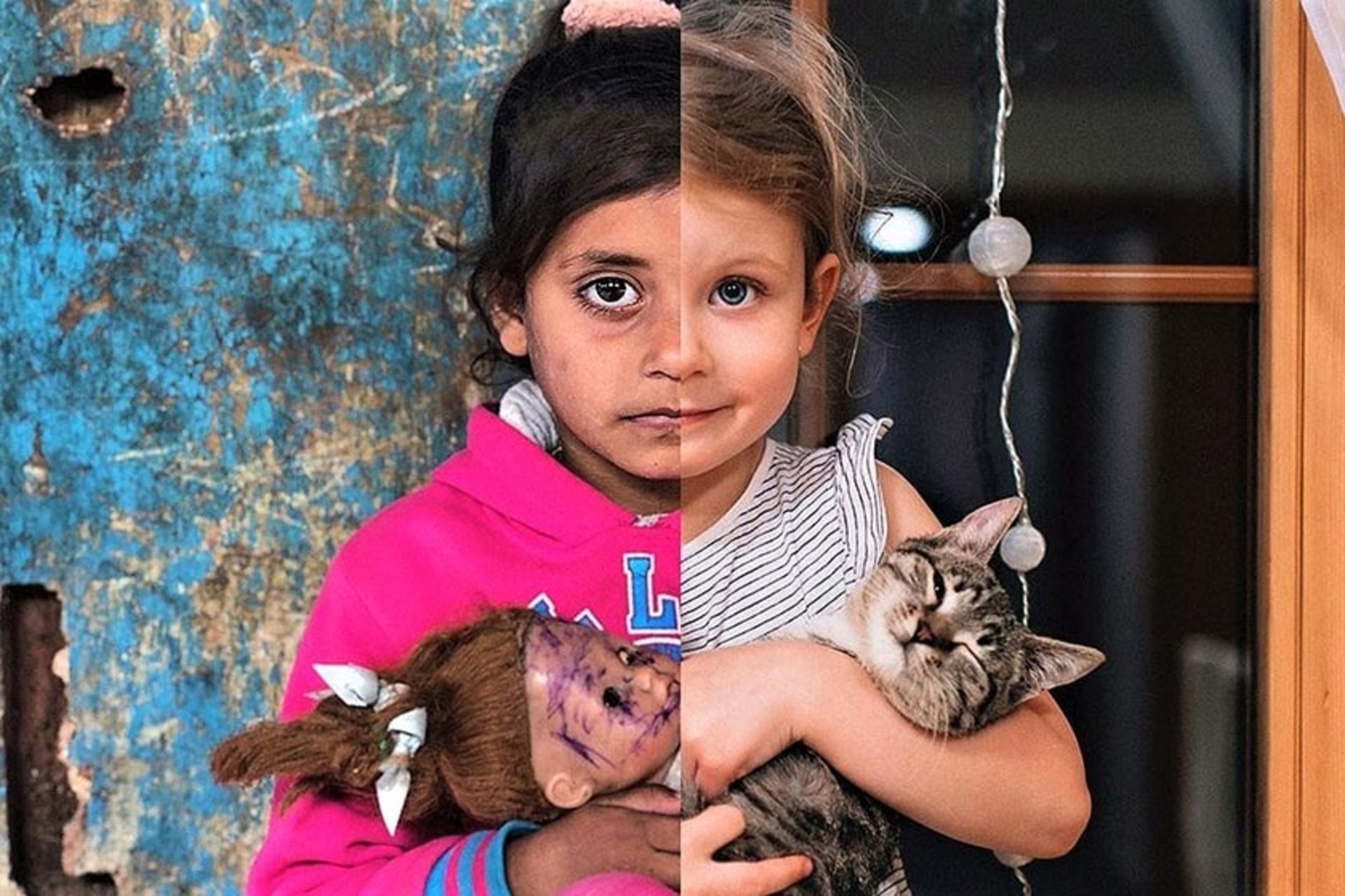 کلاژ عکس دو دختربچه
