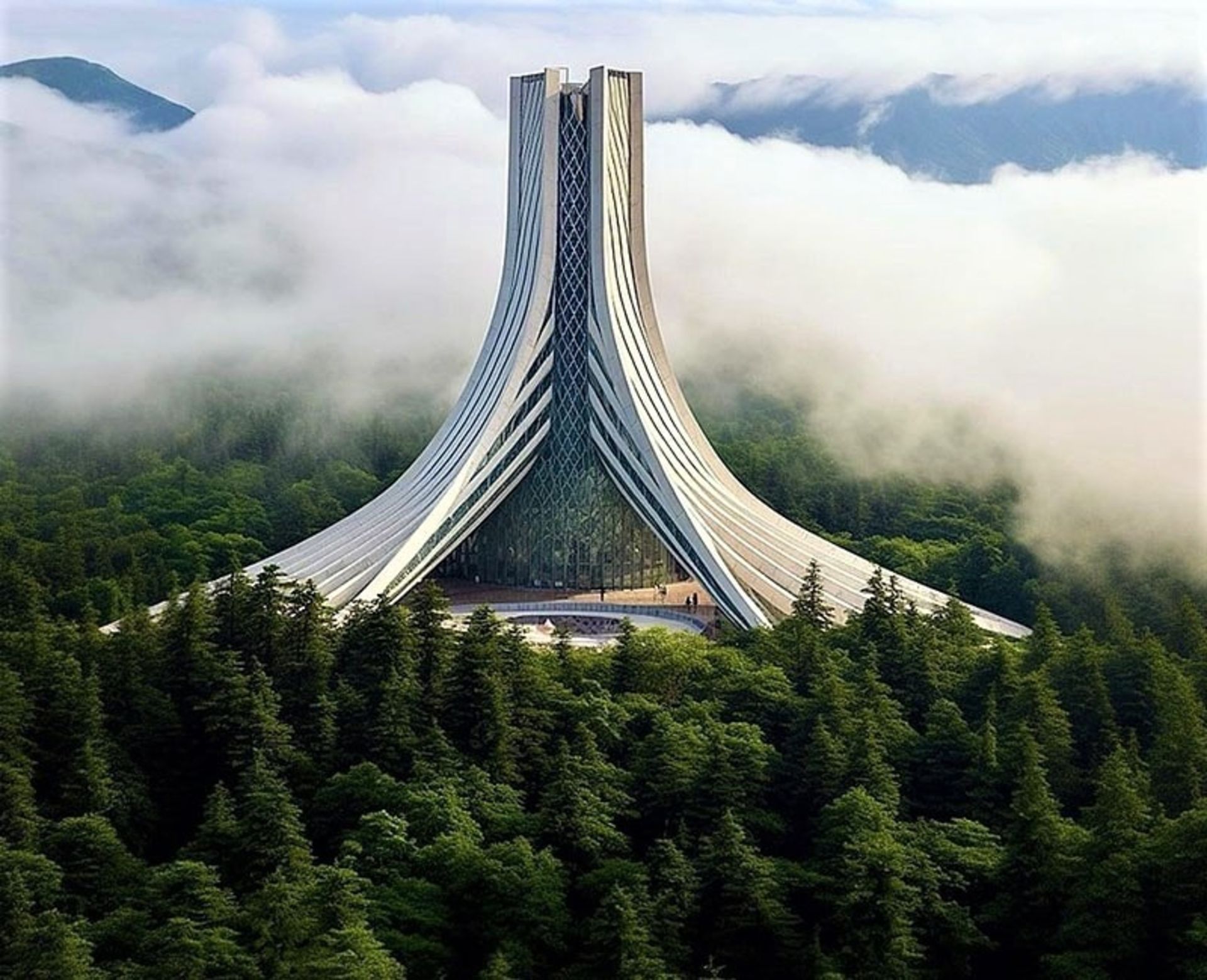 برج آزادی در میان جنگل