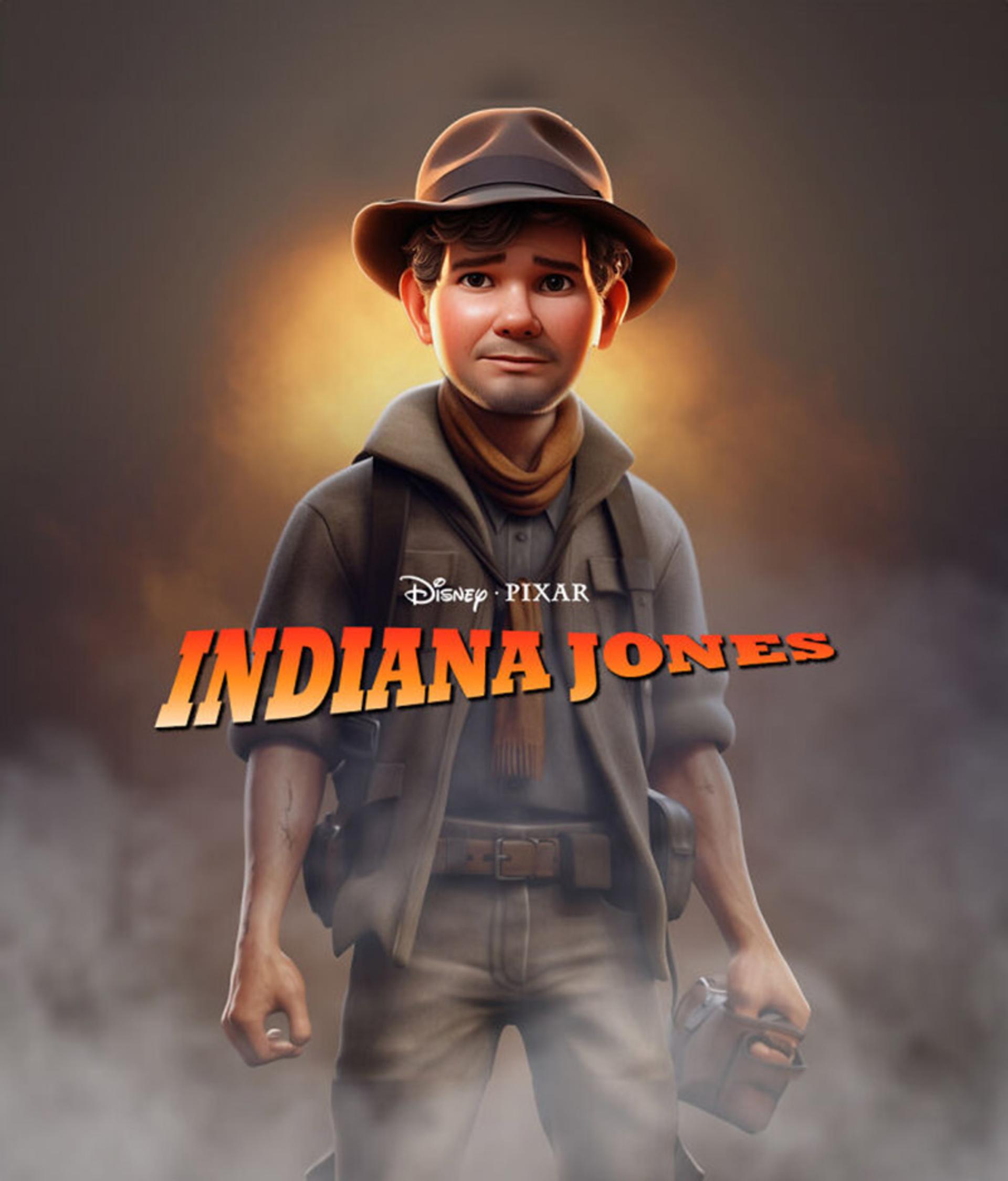 طراحی پوستر فیلم Indiana Jones به سبک پیکسار