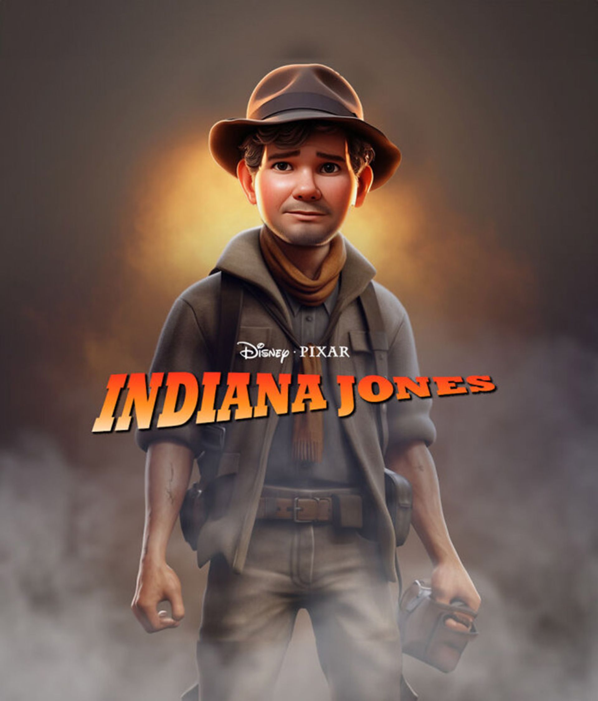 طراحی پوستر فیلم Indiana Jones به سبک پیکسار