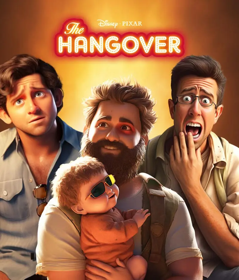 پوستر فیلم The Hangover به سبک پیکسار