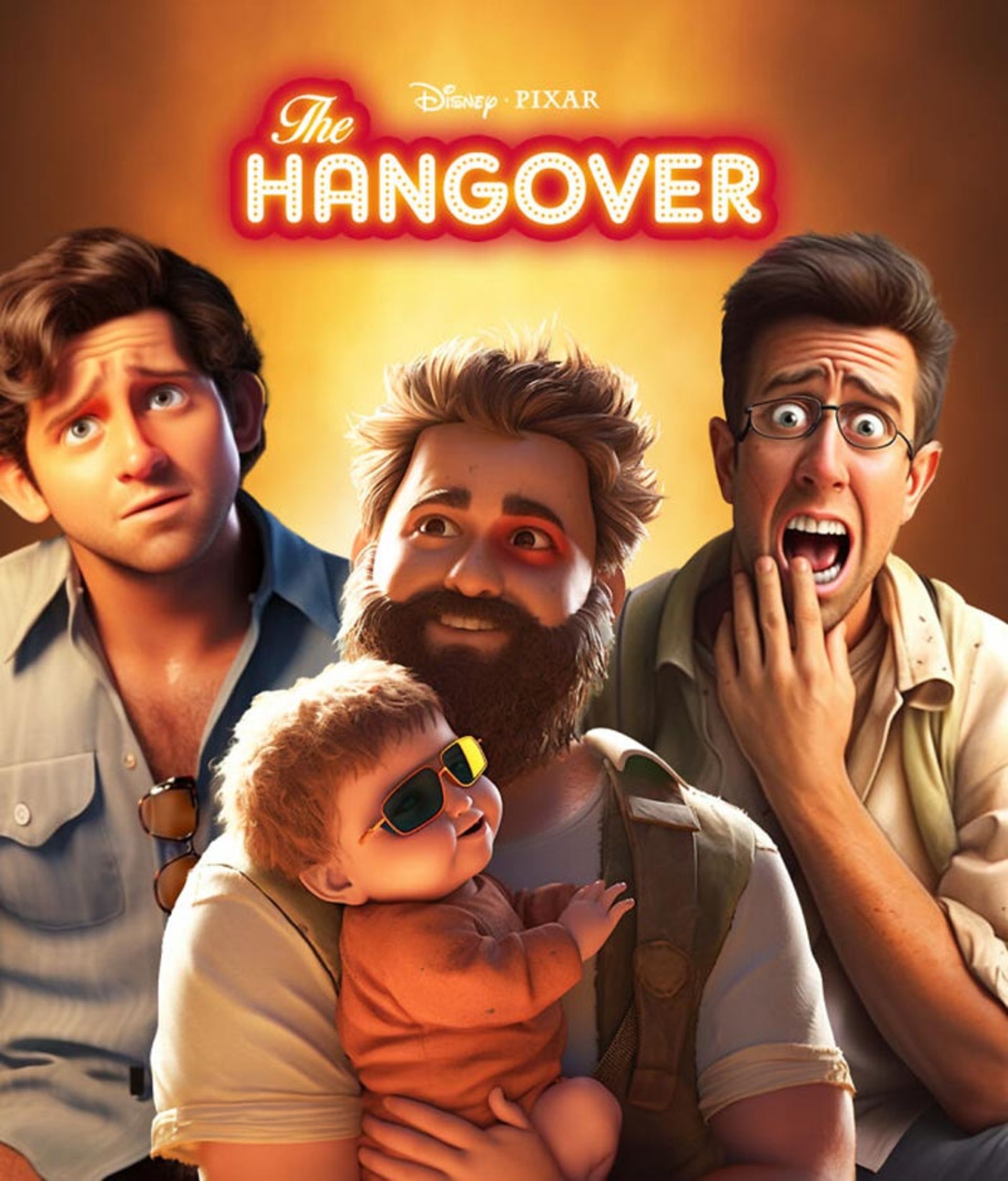 پوستر فیلم The Hangover به سبک پیکسار