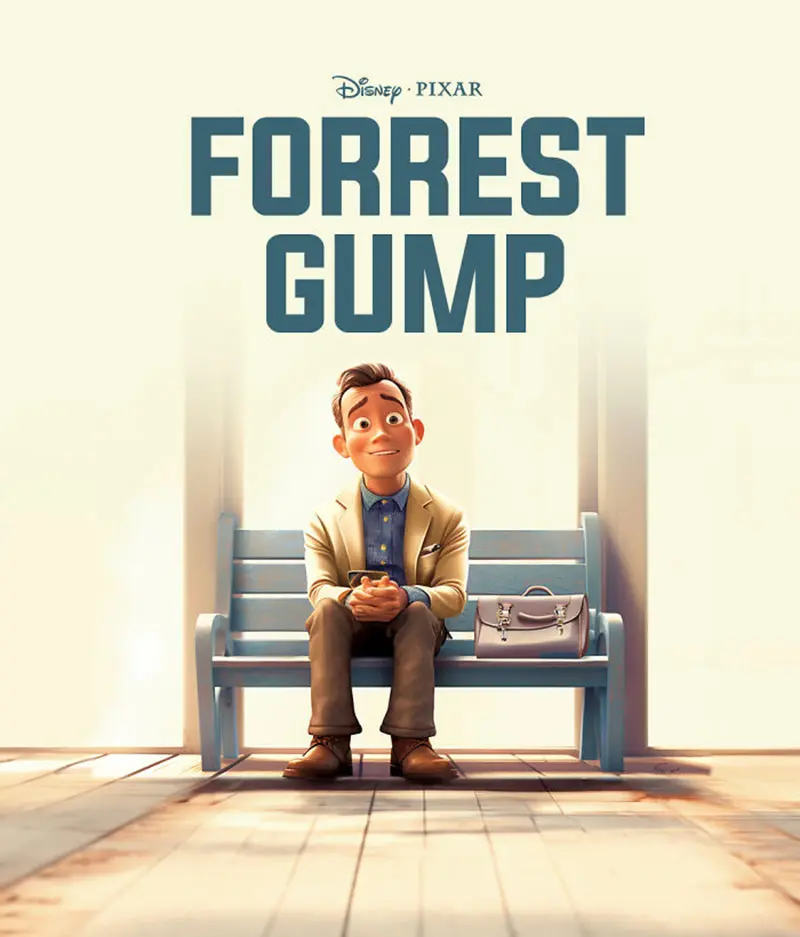 طراحی پوستر فیلم Forrest Gump به سبک پیکسار