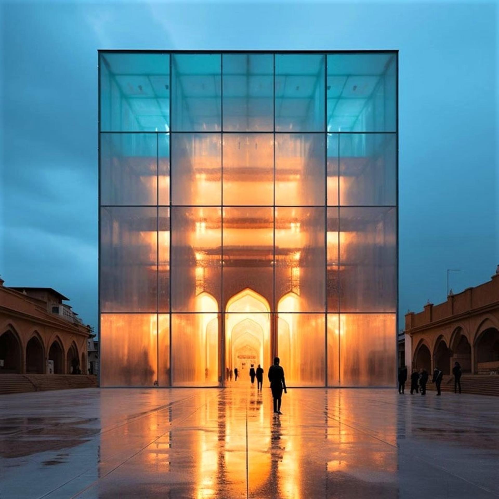 طراحی نمای مسجد امیر چخماق با هوش مصنوعی