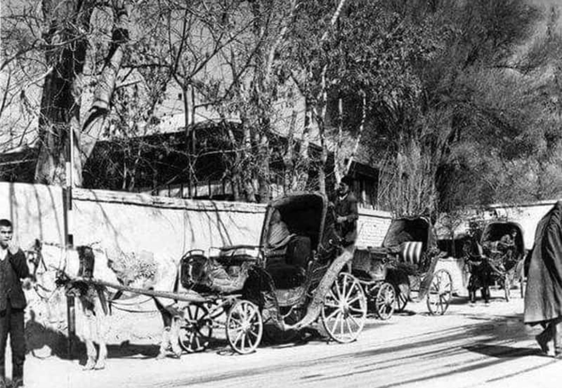درشکه یا کالسکه‌های تردد مردم در تهران قدیم