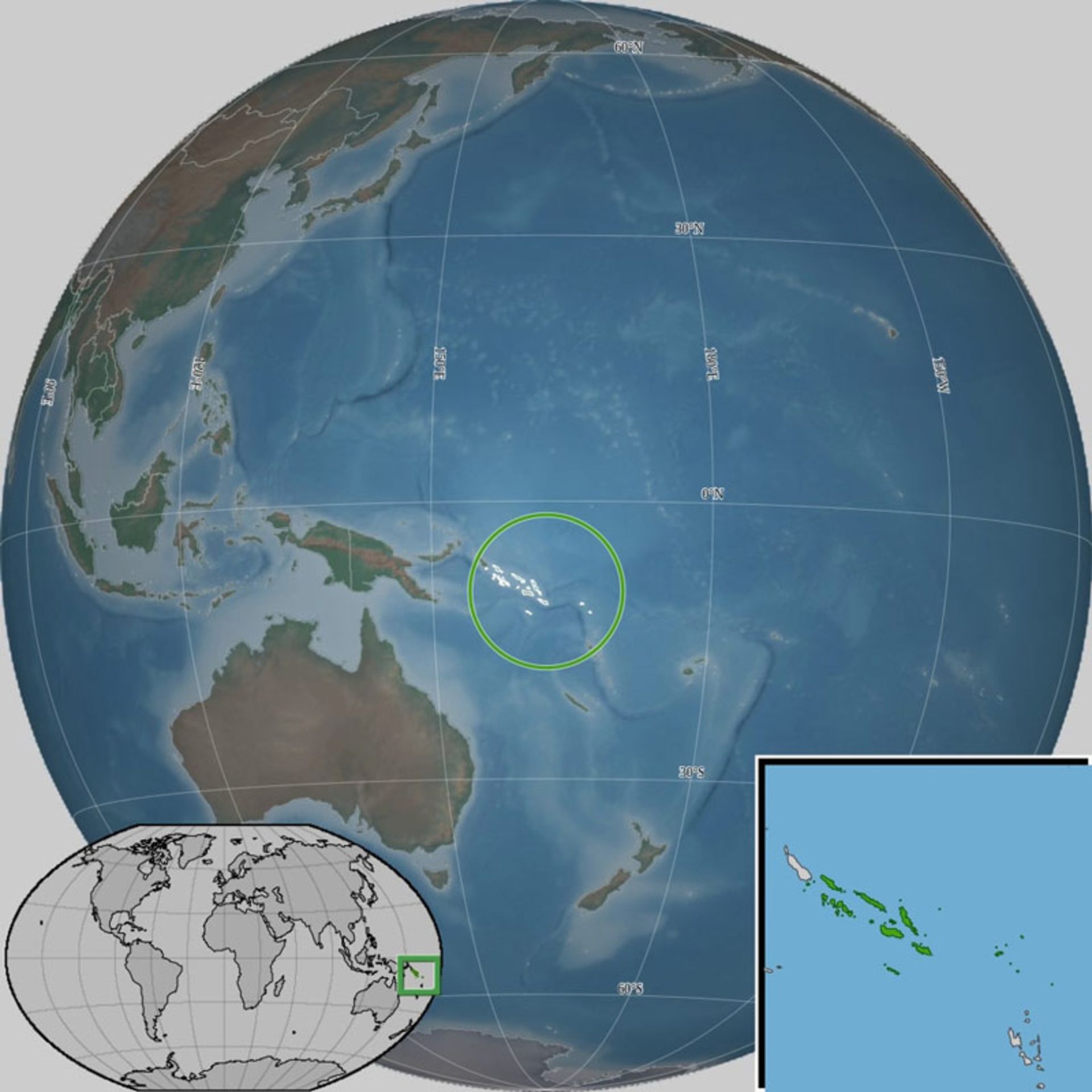 نقشه جزایر سلیمان؛ منبع عکس: ویکی‌مدیا؛ عکاس: Sanjay Rao