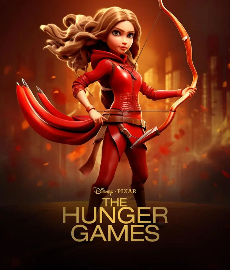 پوستر فیلم The Hunger Games به سبک پیکسار
