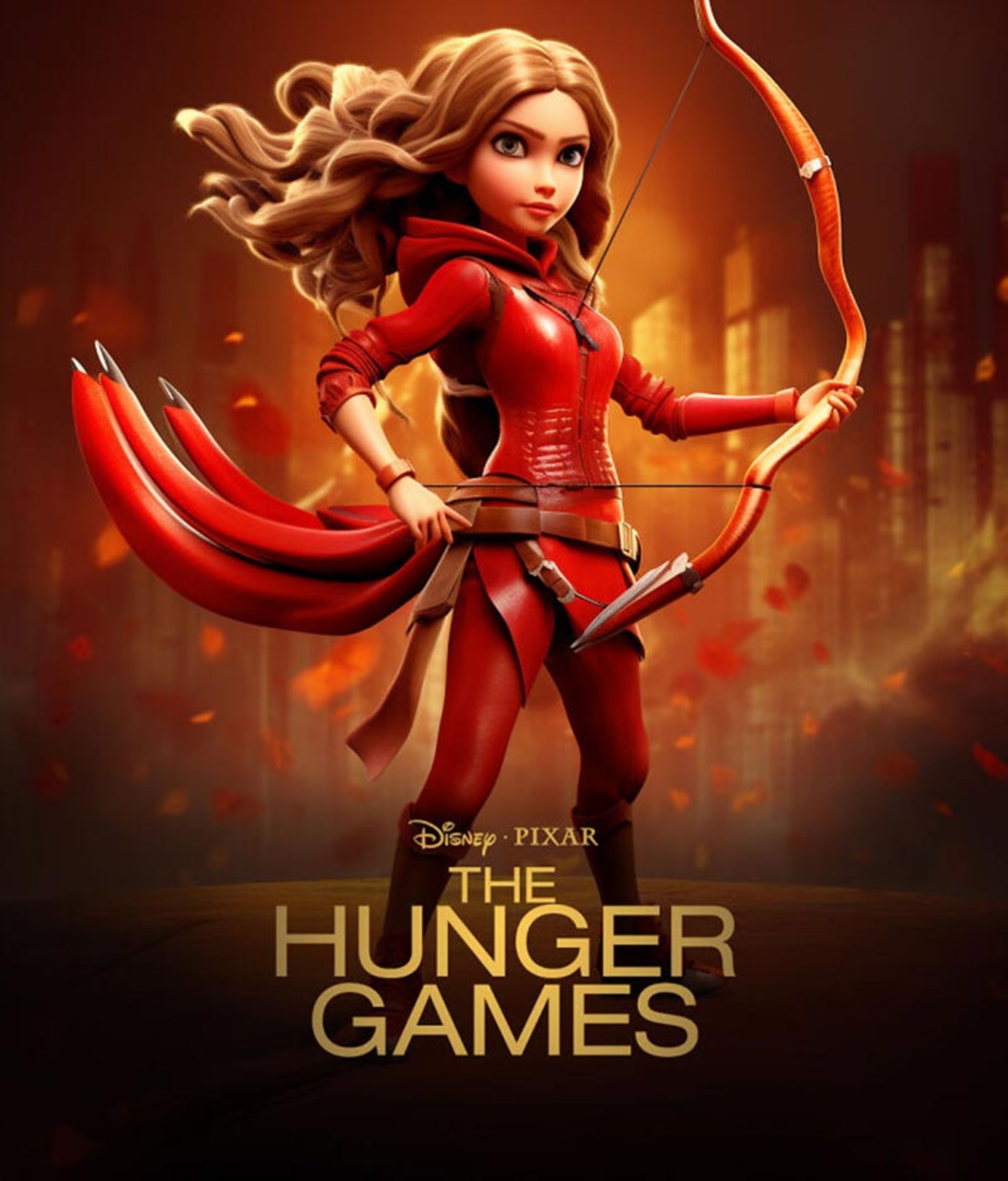 پوستر فیلم The Hunger Games به سبک پیکسار