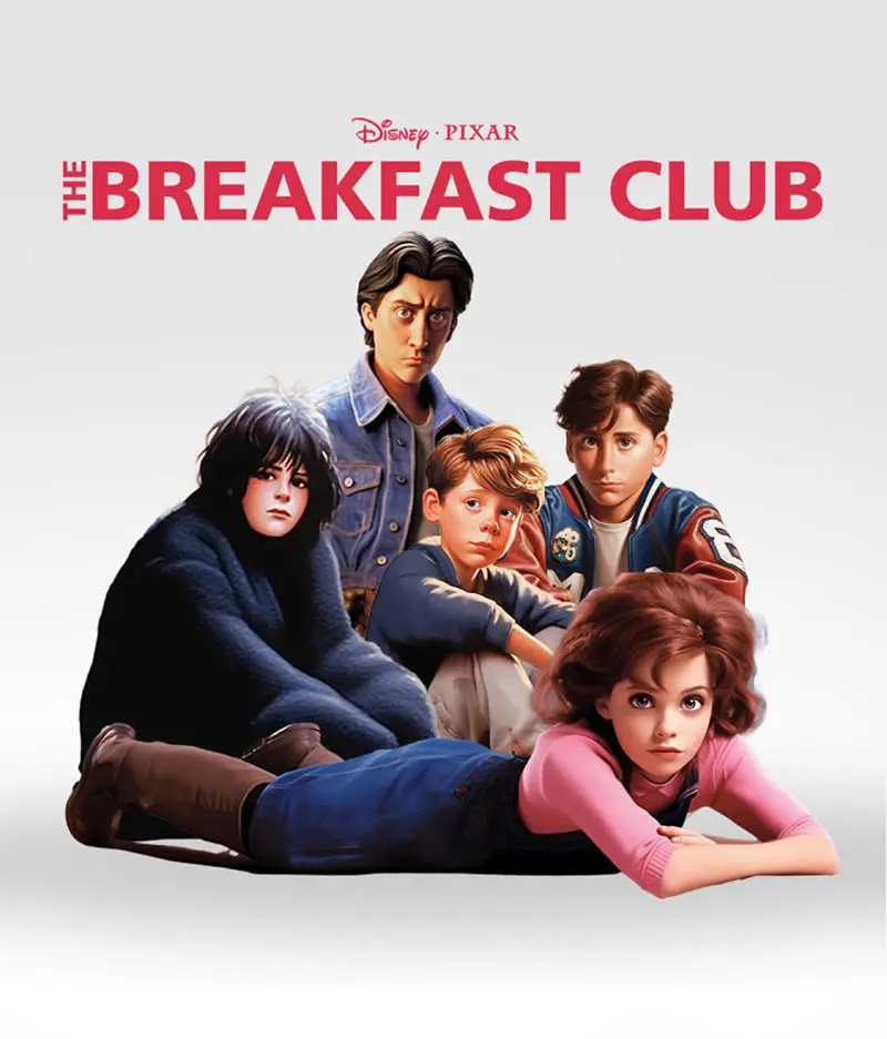 پوستر فیلم The Breakfast Club به سبک پیکسار