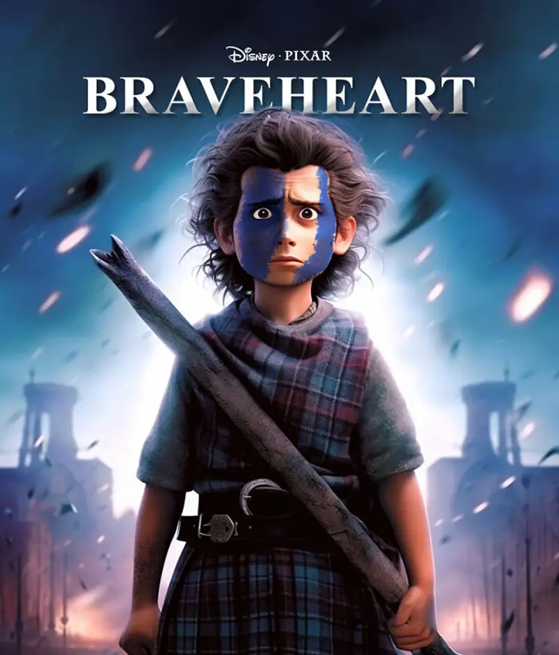 پوستر فیلم Braveheart به سبک پیکسار