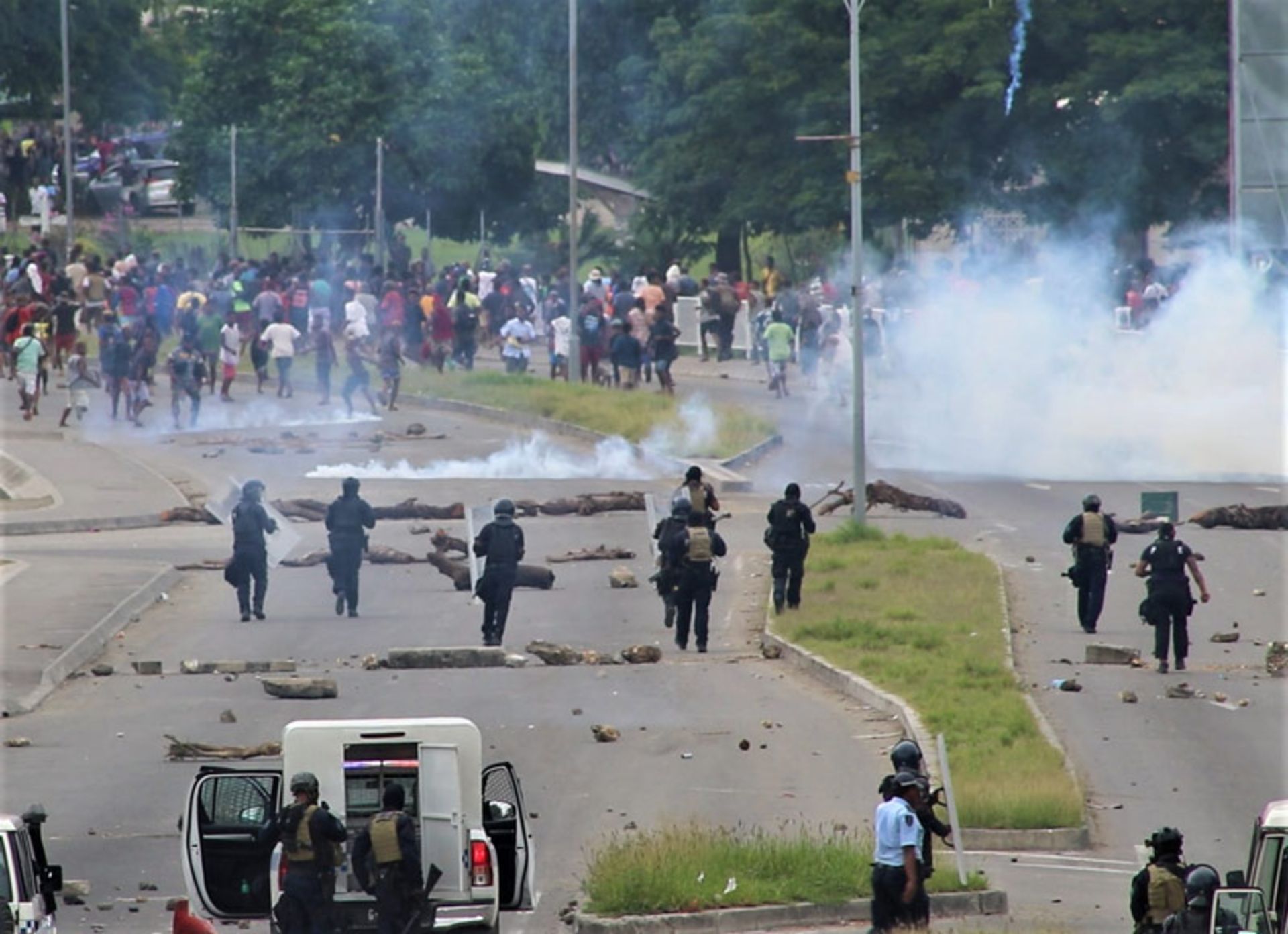 تظاهرات جزایر سلیمان؛ منبع عکس: Solomon Islands Broadcasting Corporation، عکاس: Simon Tavake