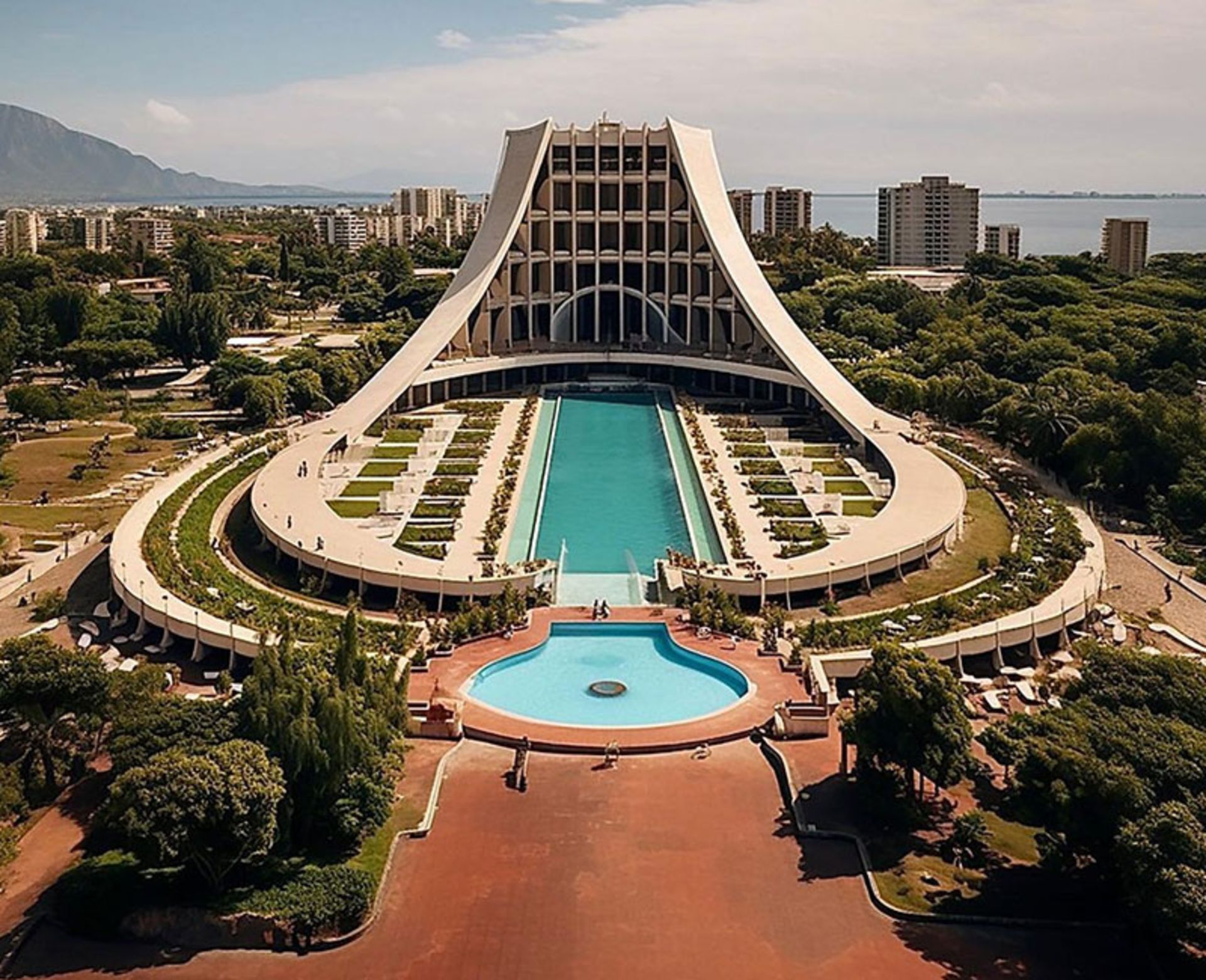 هتلی به شکل برج آزادی در نزدیکی دریای خلیج فارس