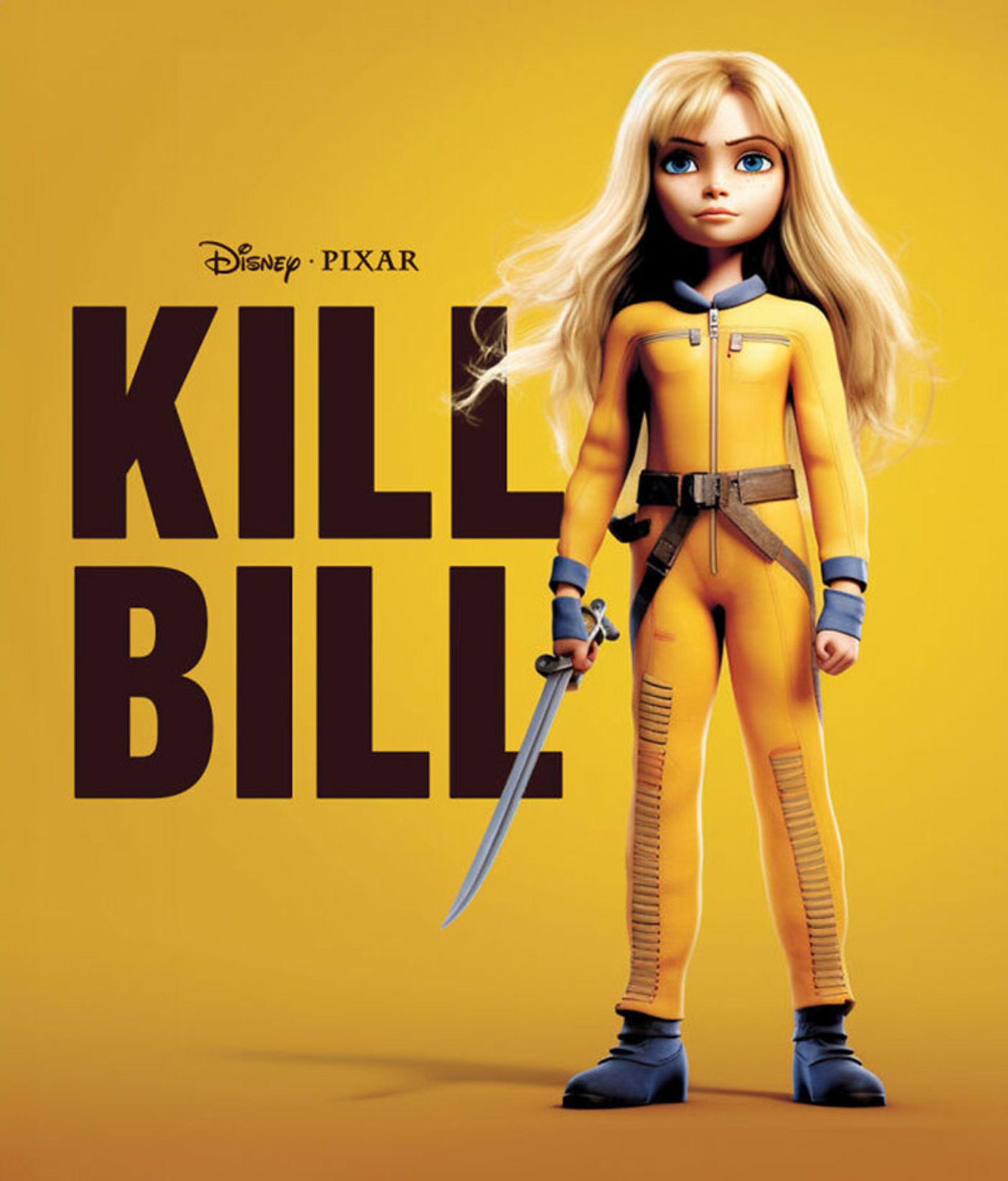 طراحی پوستر فیلم  Kill Bill به سبک پیکسار