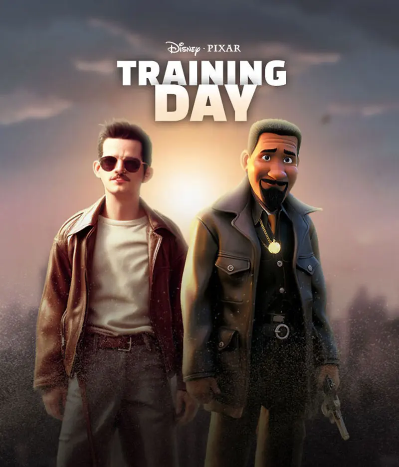 پوستر فیلم Training Day به سبک پیکسار