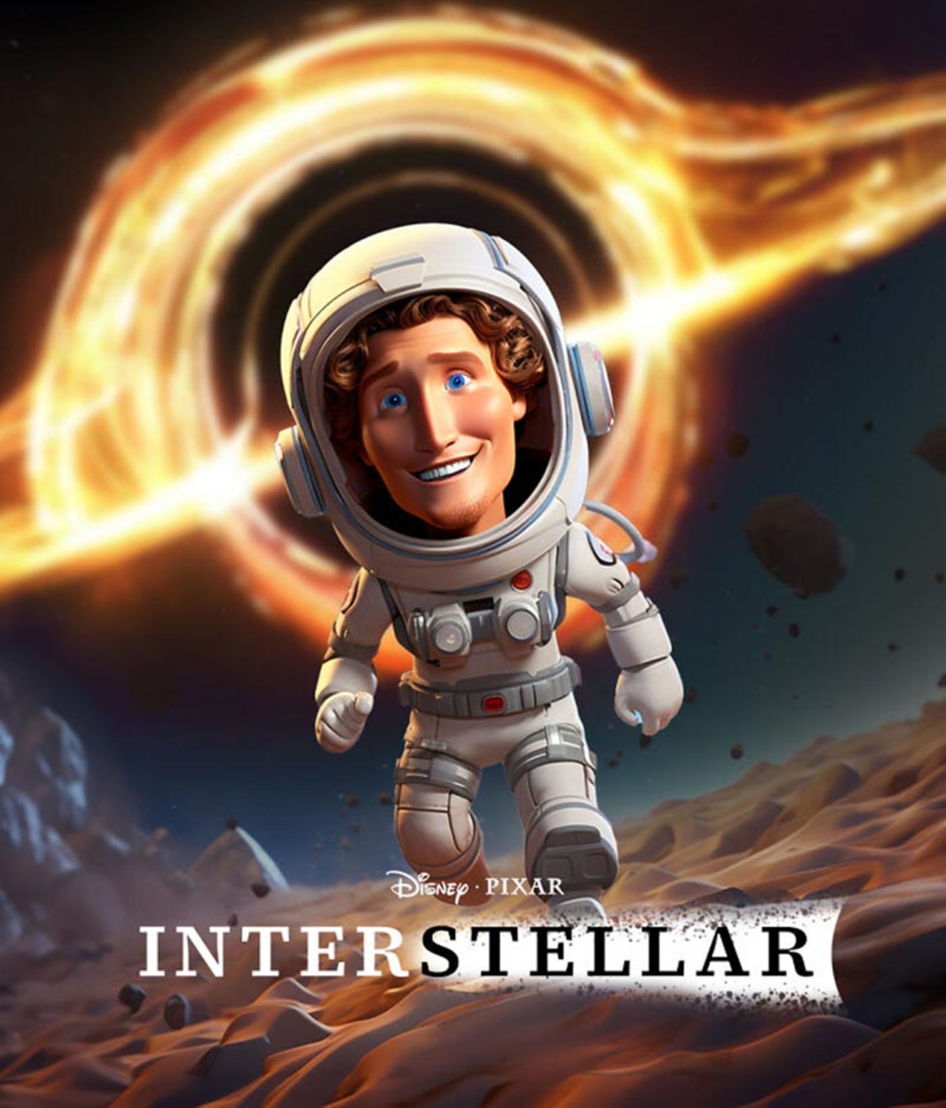 طراحی پوستر Interstellar فیلم  به سبک پیکسار